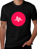 Black T-Shirt with Pink Musical.ly Logo