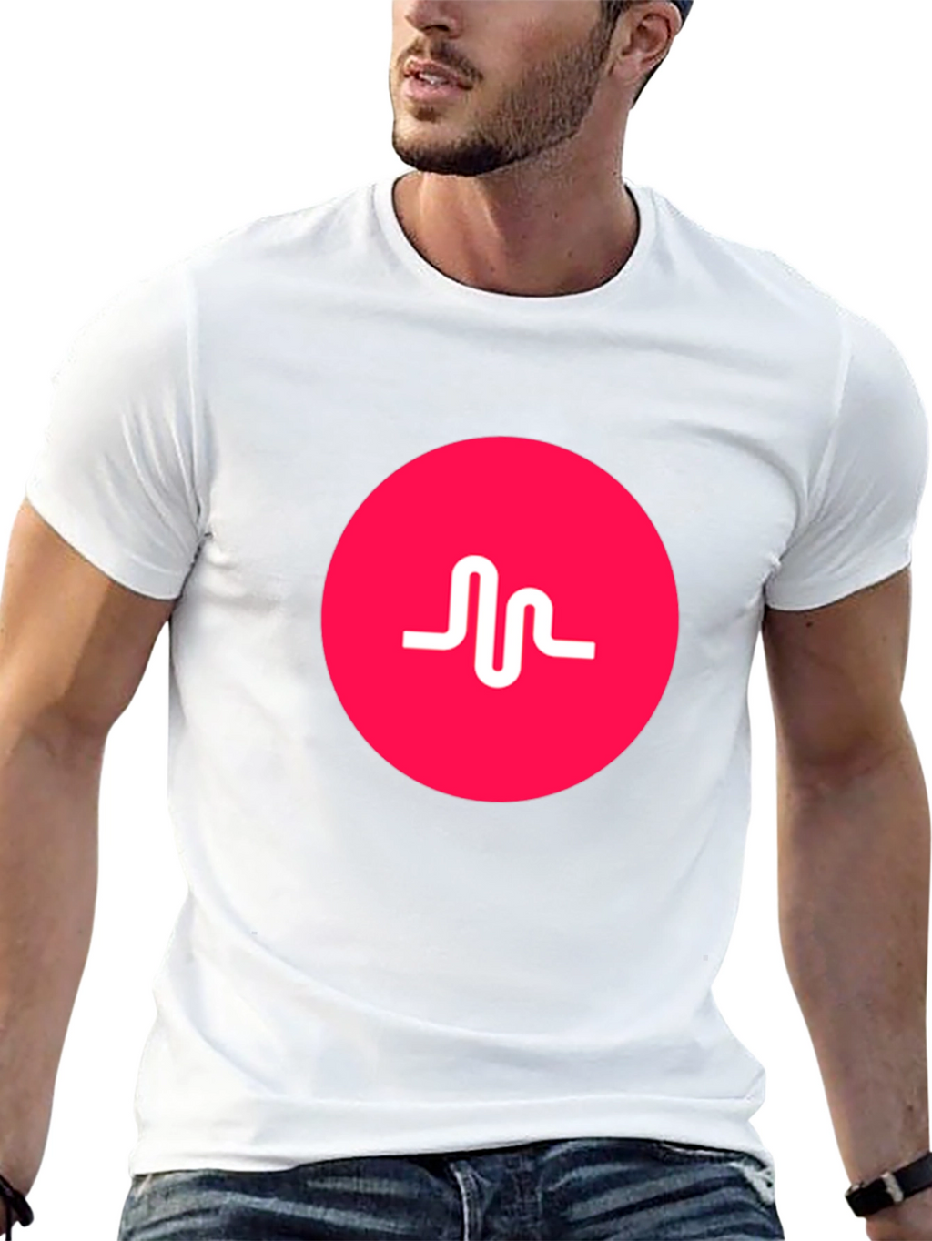 Black T-Shirt with Pink Musical.ly Logo
