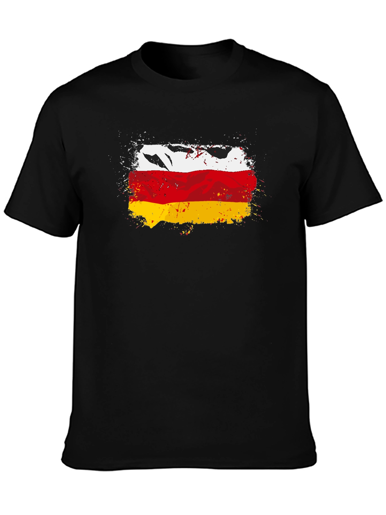 Distressed Germany Flag T-Shirt - Black Crew Neck