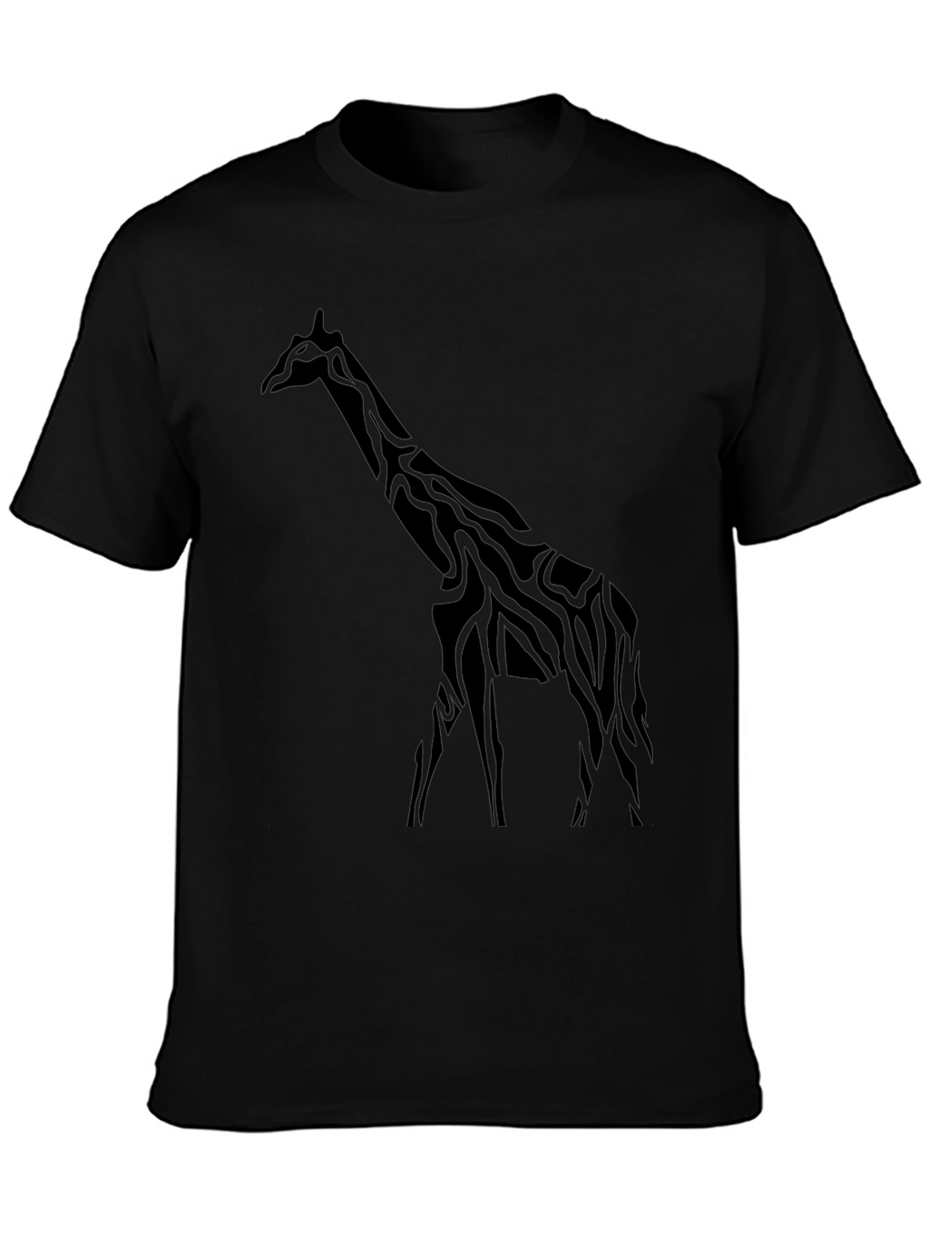 Mens Black Giraffe Graphic Tee