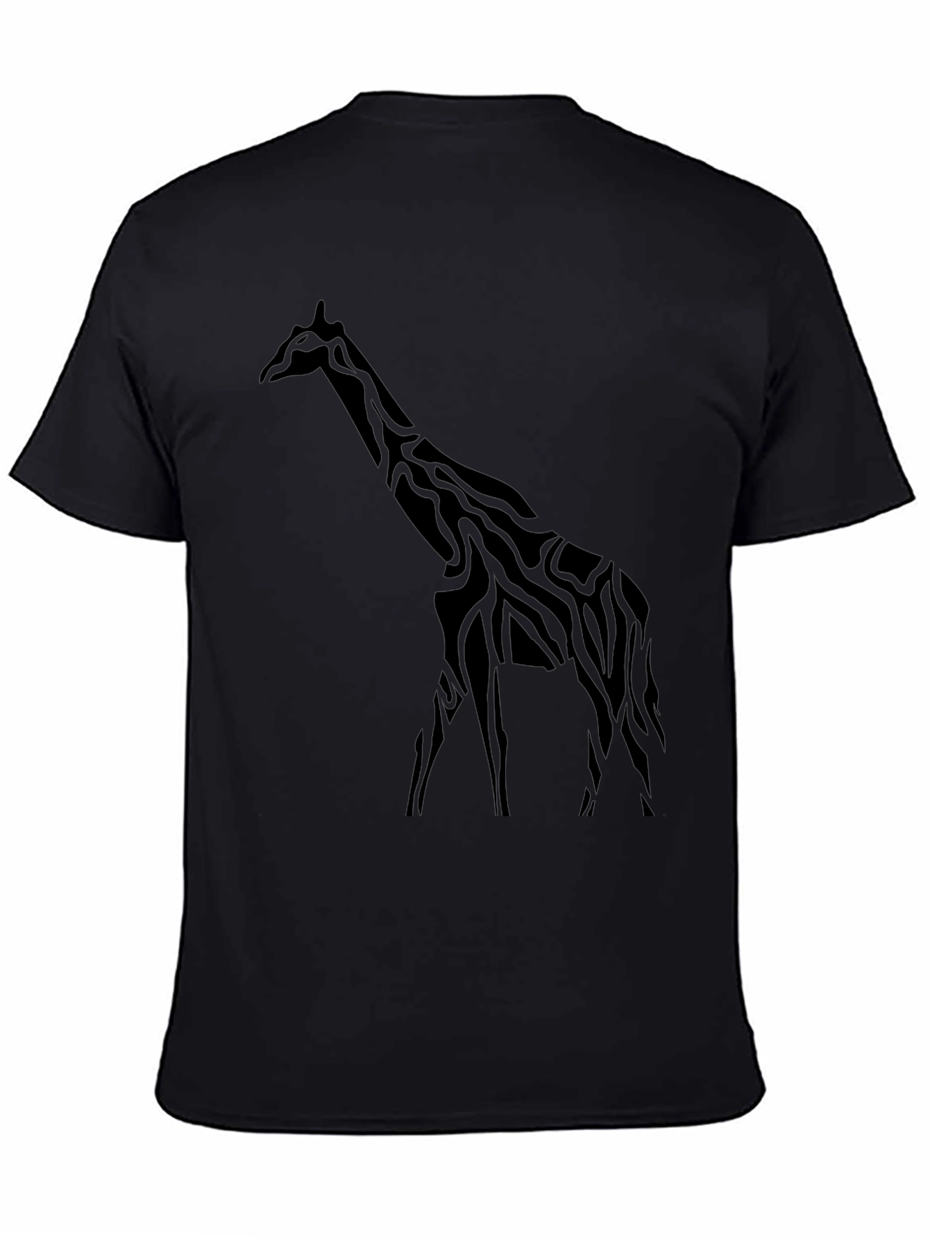 Mens Black Giraffe Graphic Tee