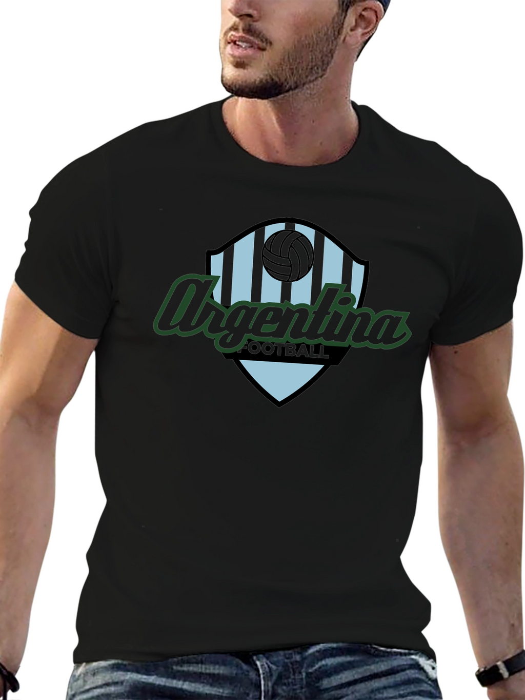 Argentina Football Black T-Shirt