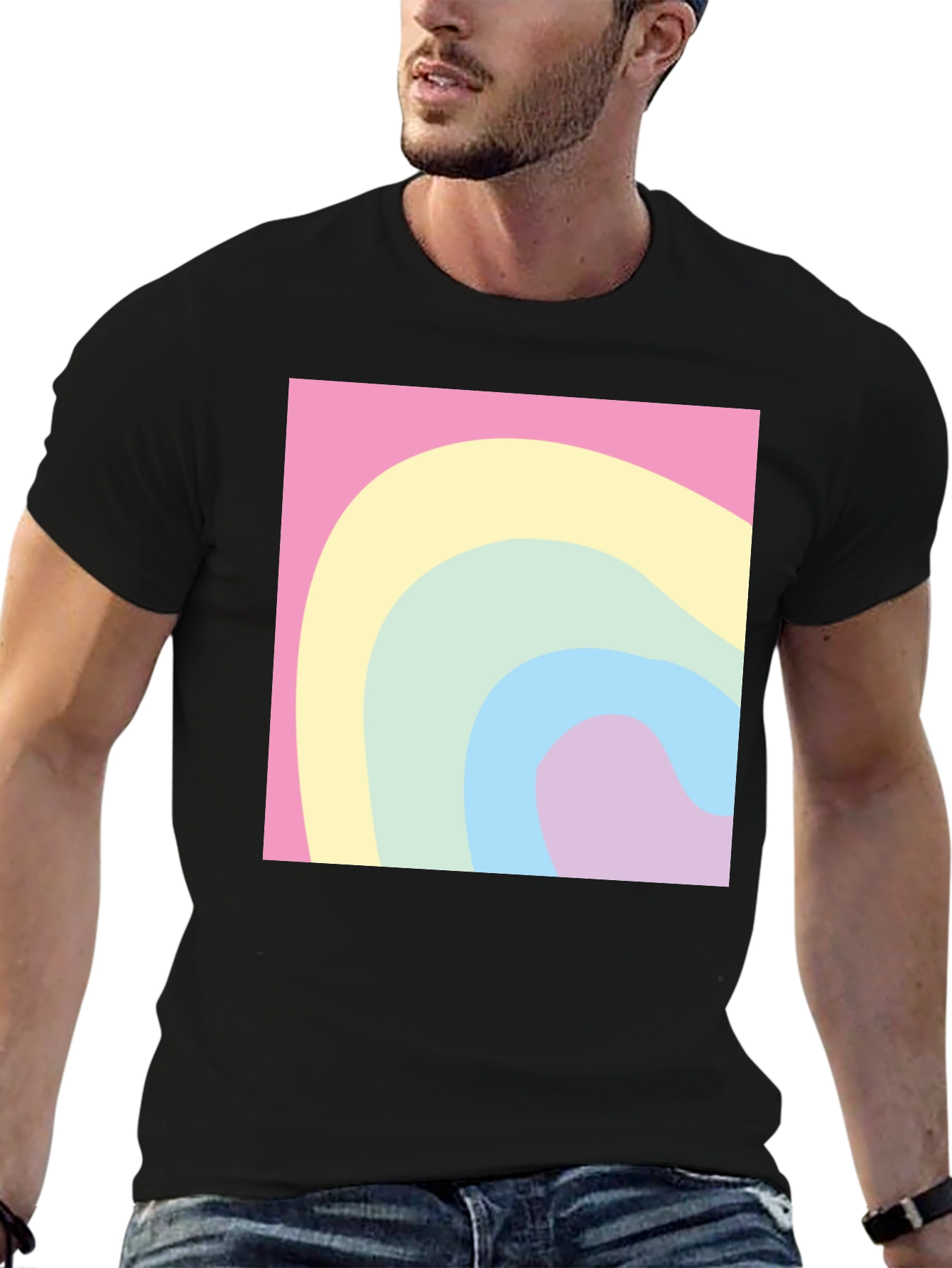 Pastel Wave Tee - Modern Graphic Comfort
