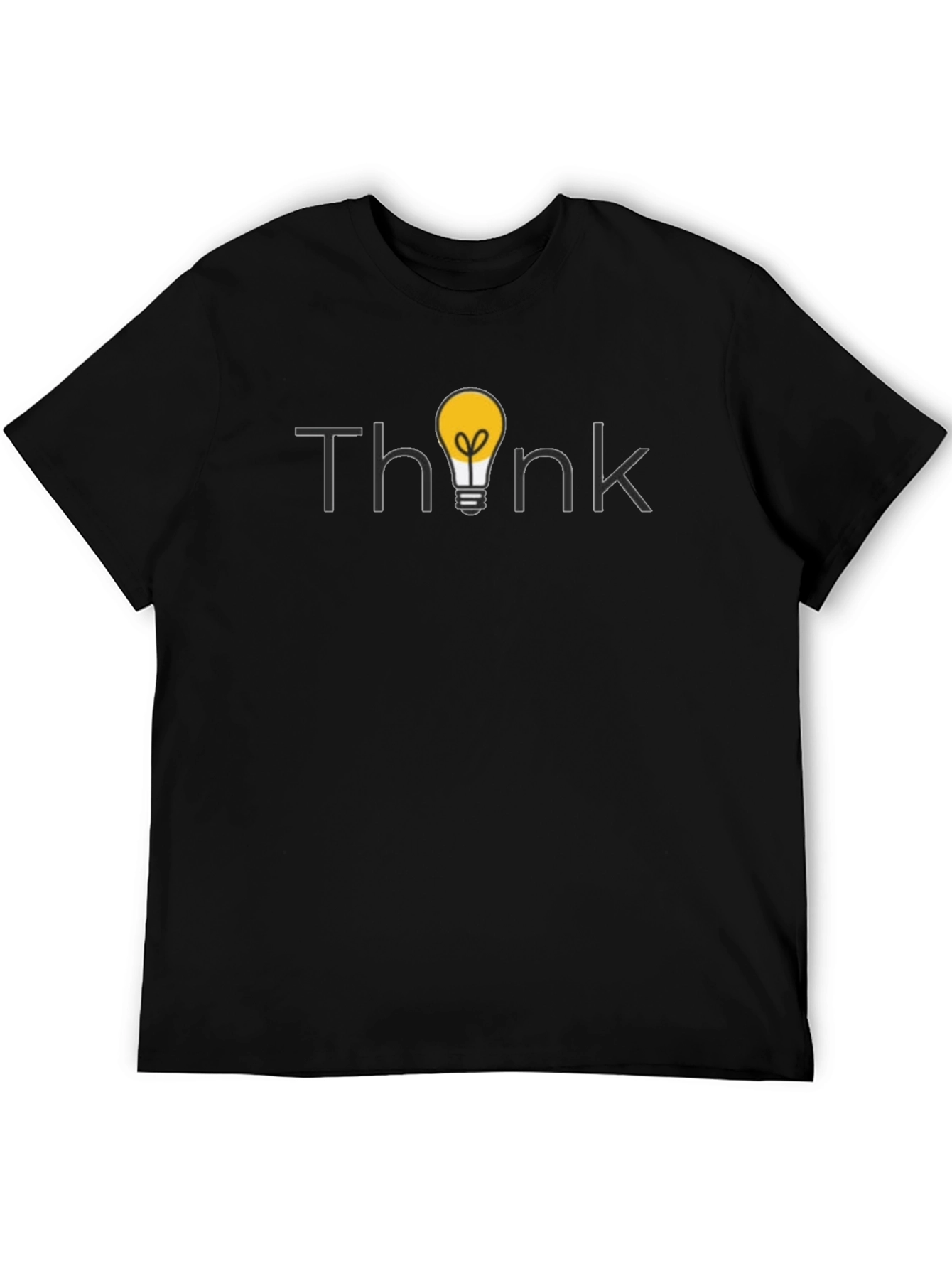 Think Lightbulb Graphic Tee - Mens Black Cotton T-Shirt