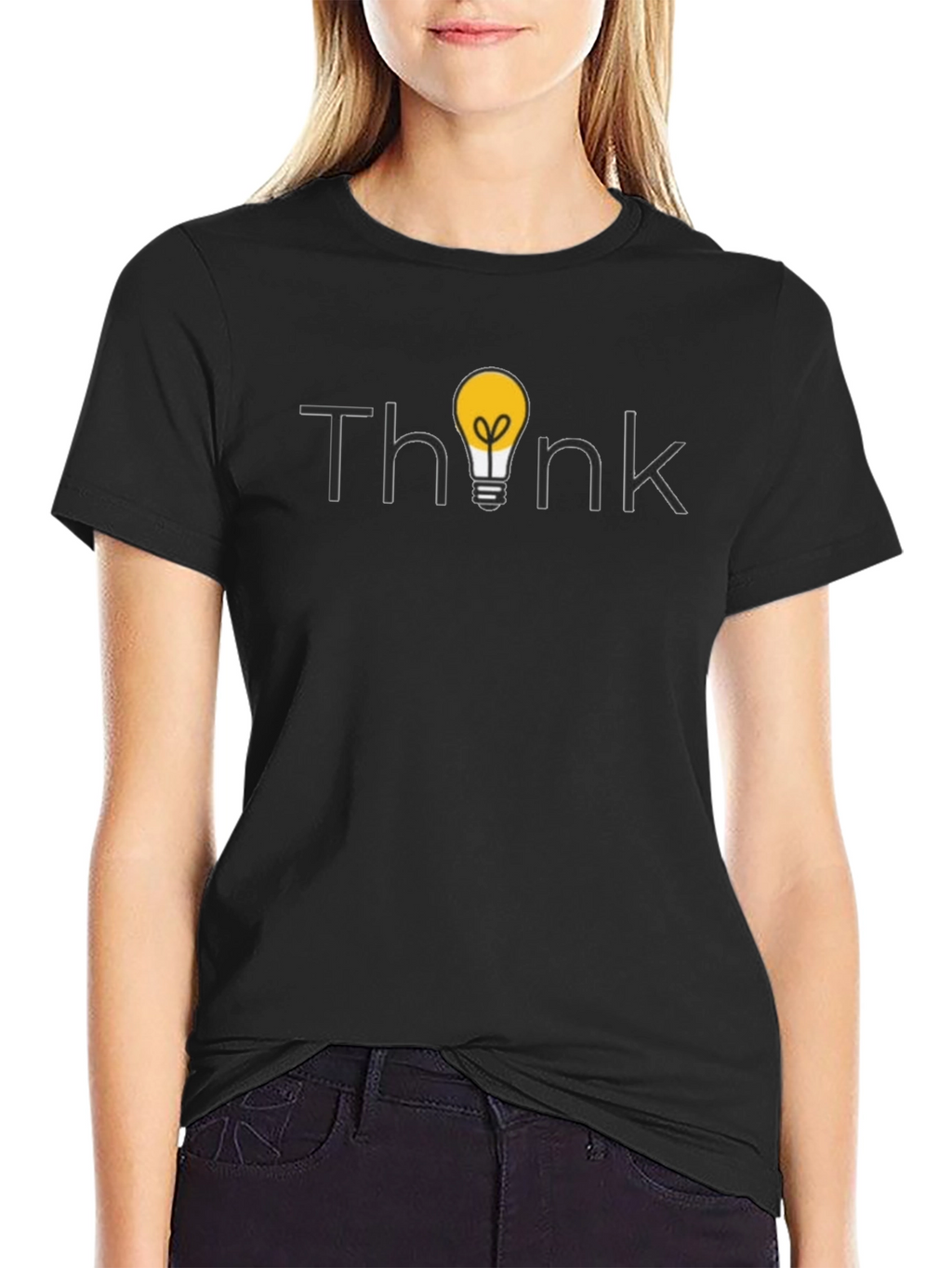 Think Lightbulb Graphic Tee - Mens Black Cotton T-Shirt