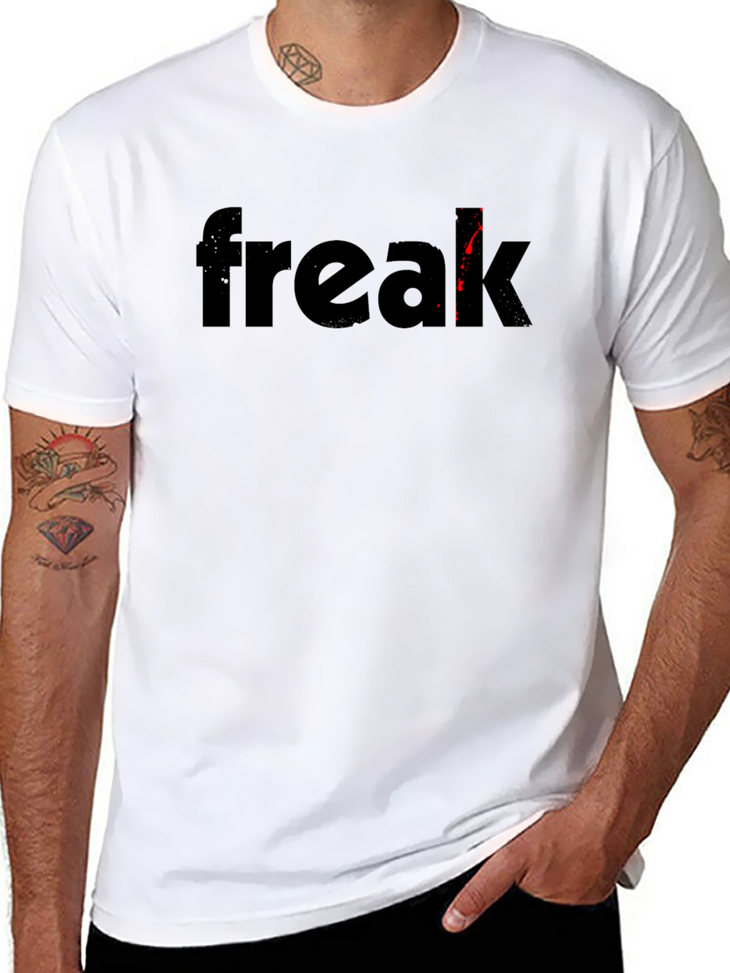 Freak Graphic Tee - Black Cotton Blend Shirt