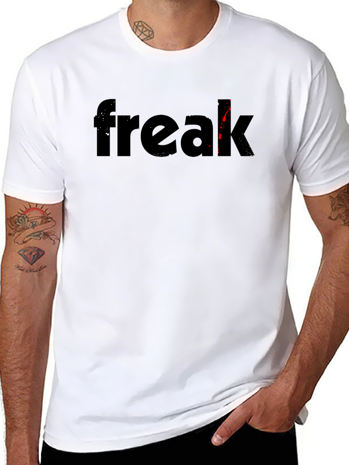 Freak Graphic Tee - Black Cotton Blend Shirt
