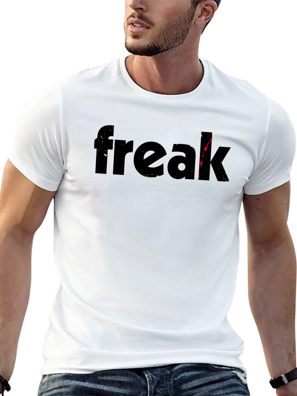Freak Graphic Tee - Black Cotton Blend Shirt