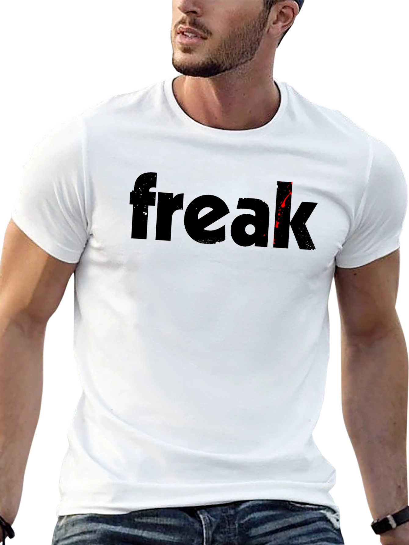 Freak Graphic Tee - Black Cotton Blend Shirt