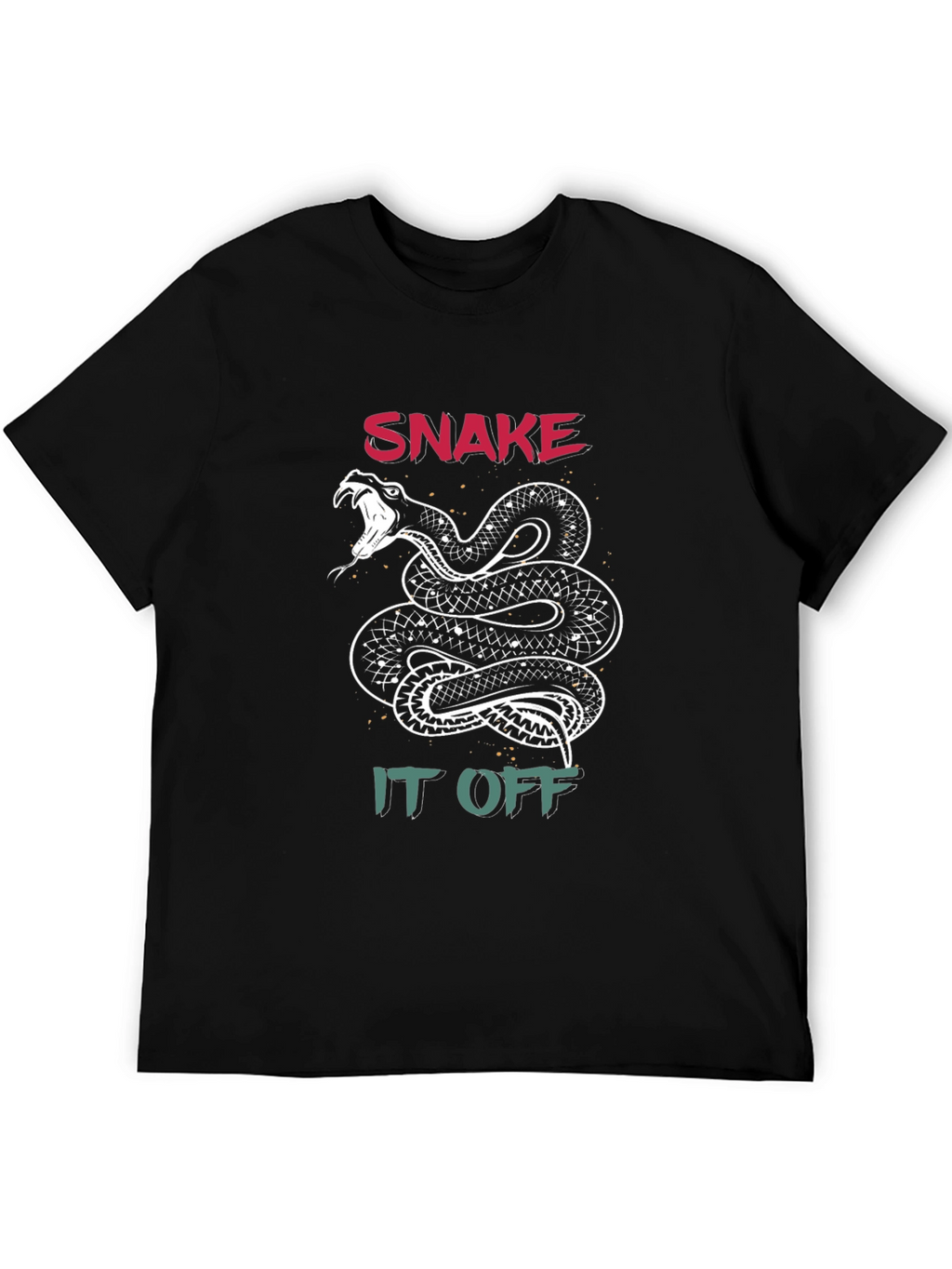 Snake It Off Graphic T-Shirt - Black Crew Neck