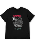 Snake It Off Graphic T-Shirt - Black Crew Neck