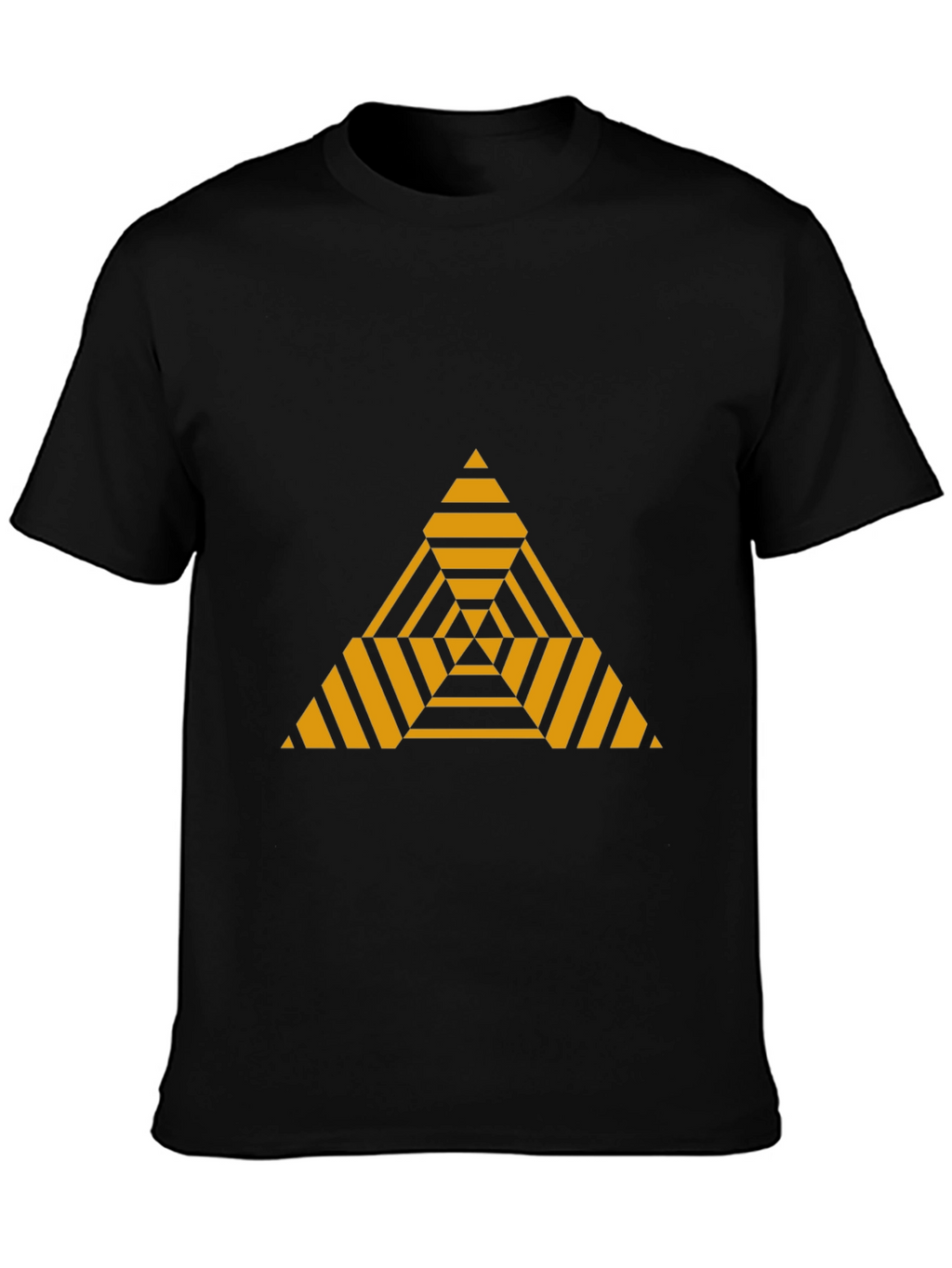 Geometric Triangle Graphic Tee - Modern Black T-Shirt