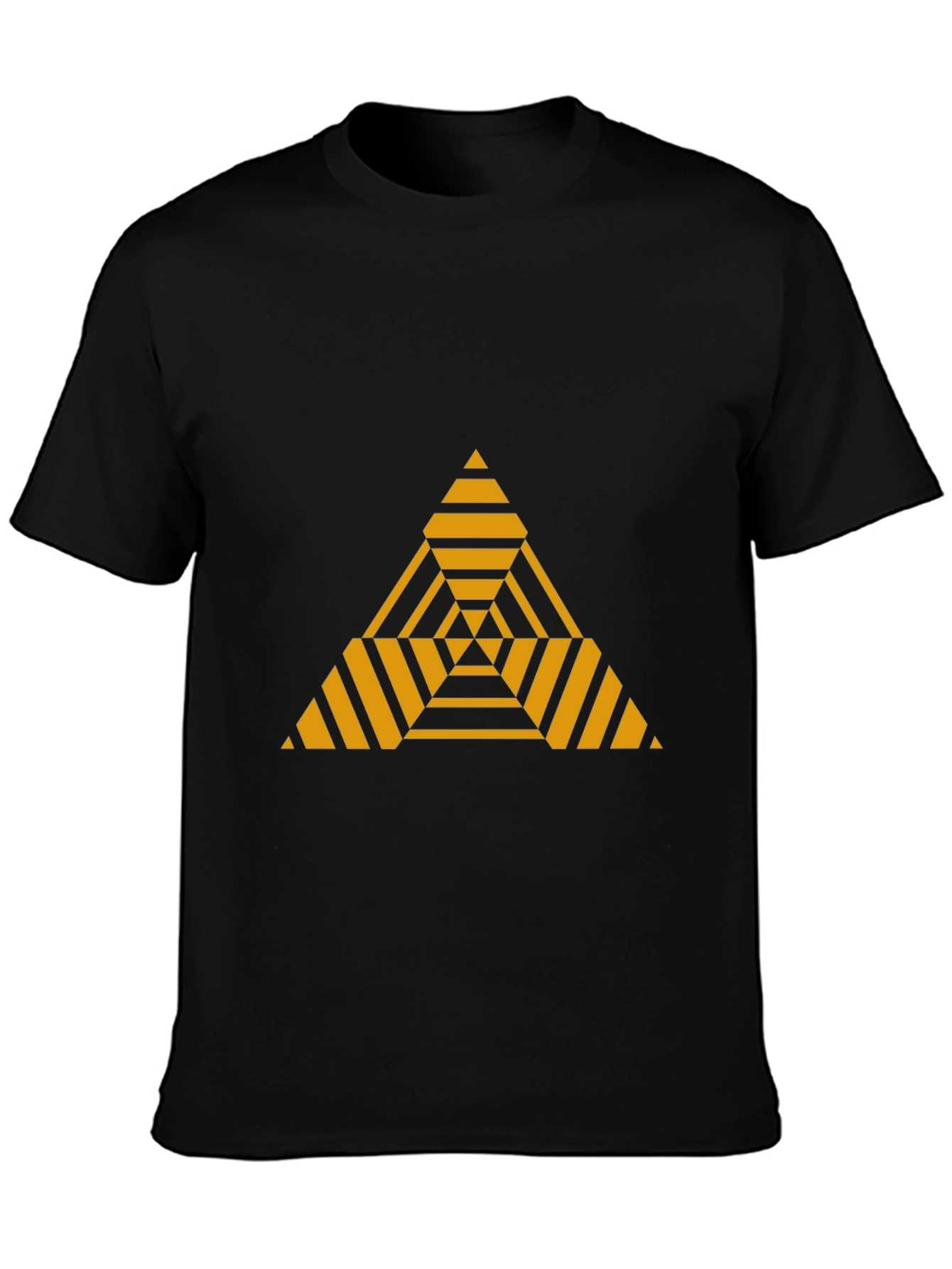 Geometric Triangle Graphic Tee - Modern Black T-Shirt