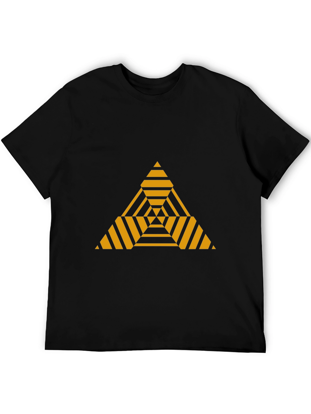 Geometric Triangle Graphic Tee - Modern Black T-Shirt