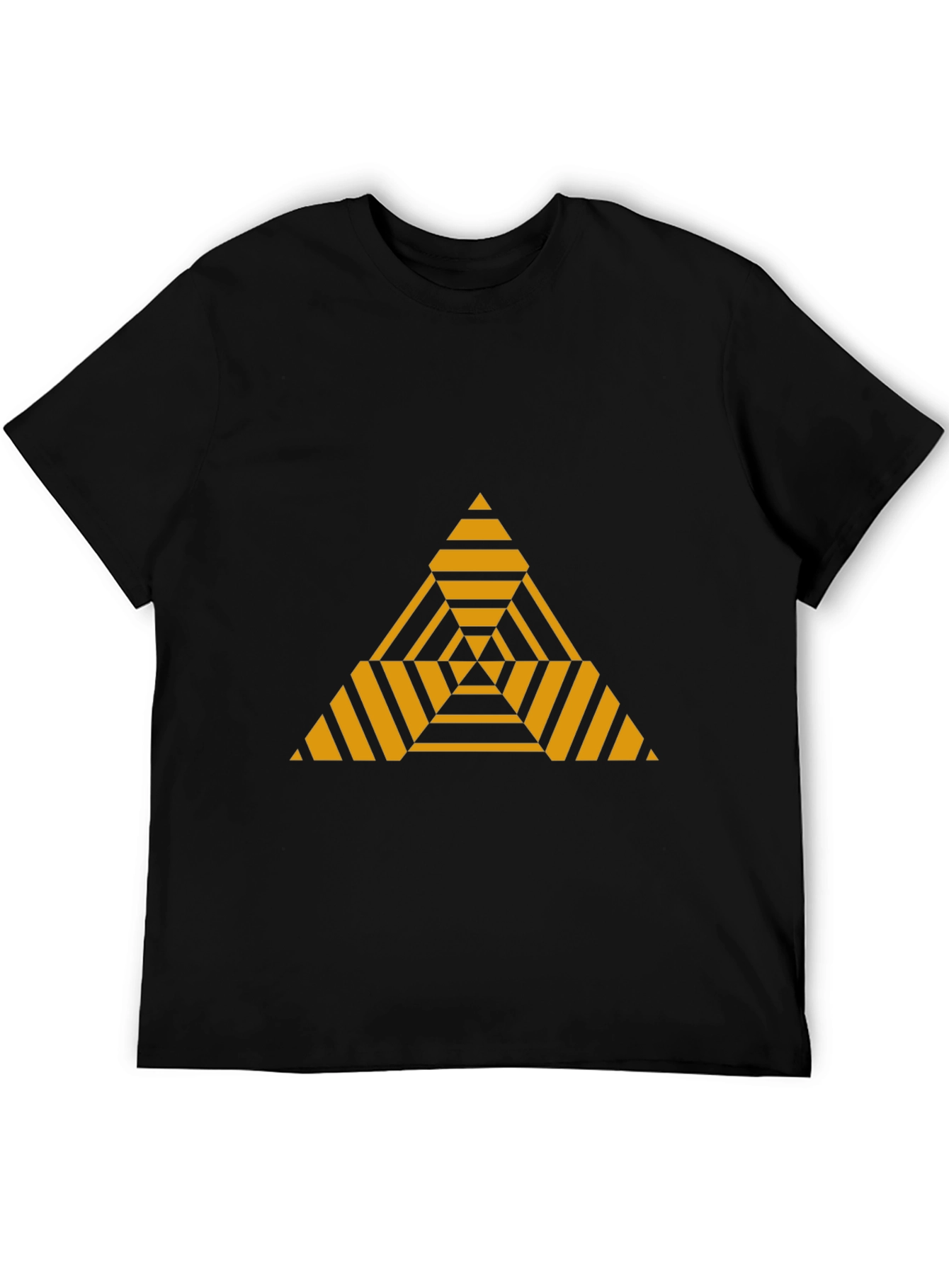 Geometric Triangle Graphic Tee - Modern Black T-Shirt