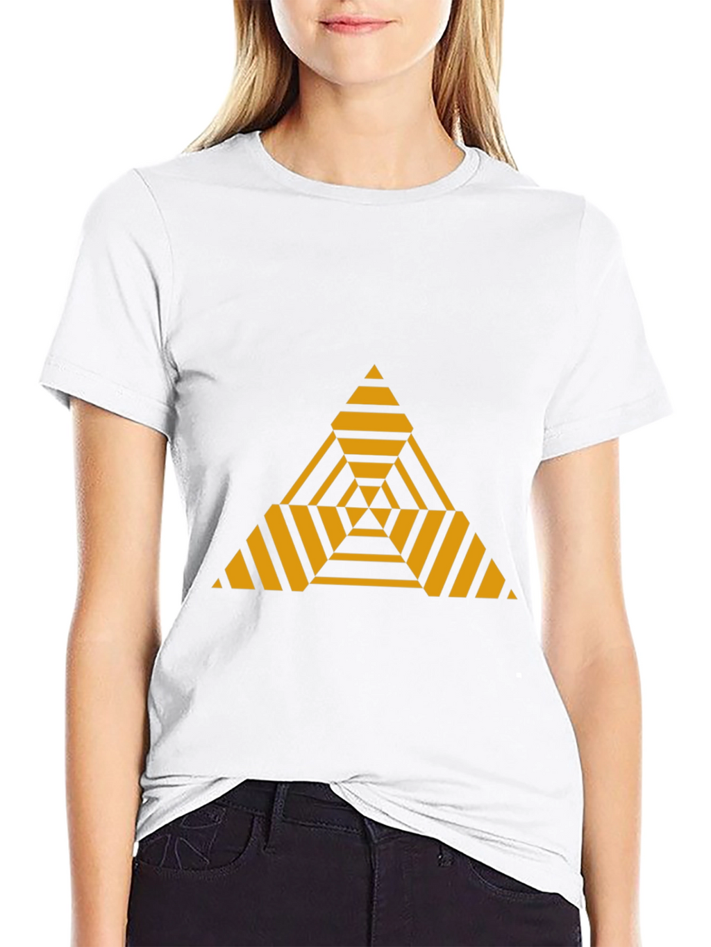 Geometric Triangle Graphic Tee - Modern Black T-Shirt