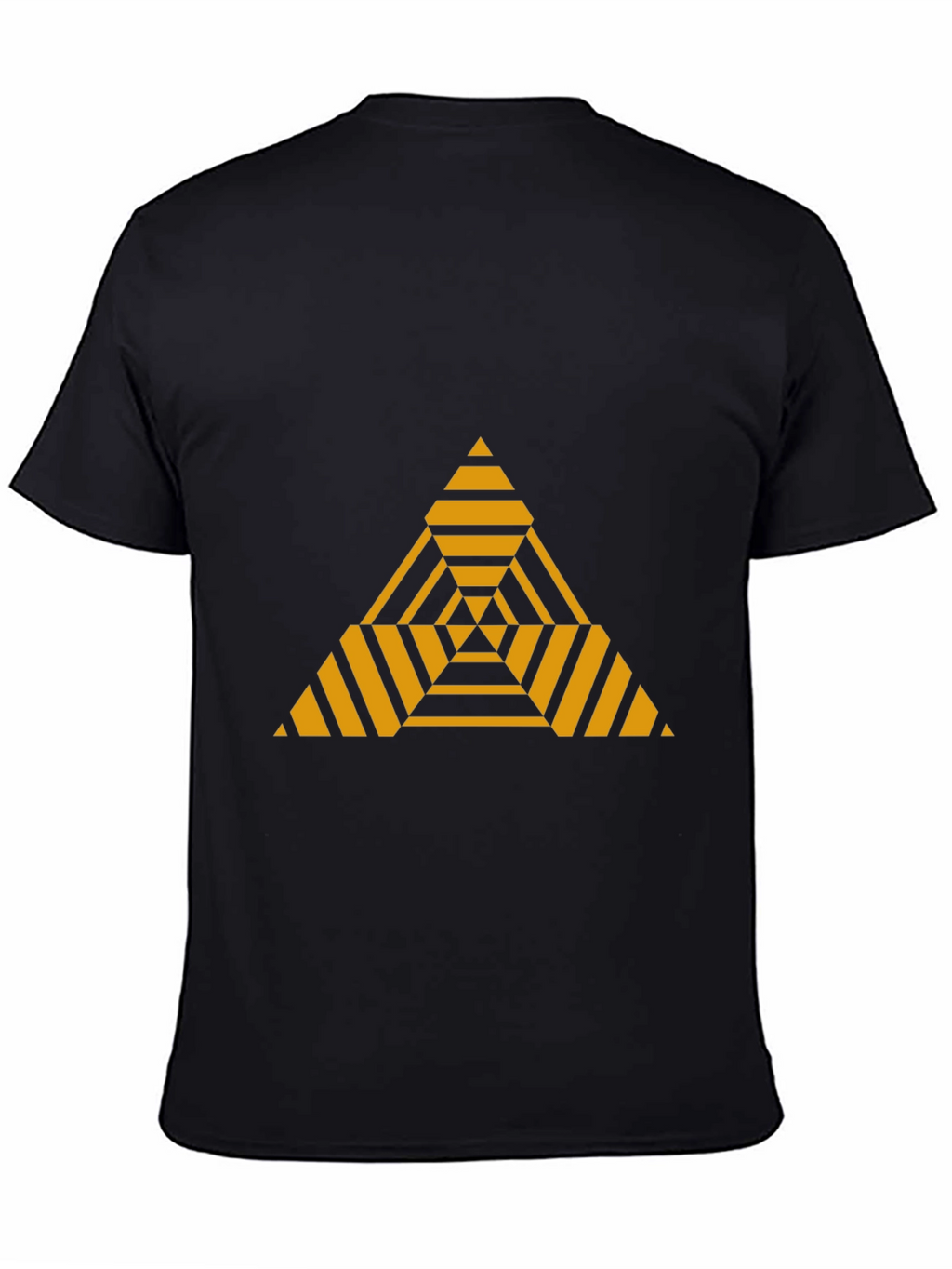 Geometric Triangle Graphic Tee - Modern Black T-Shirt