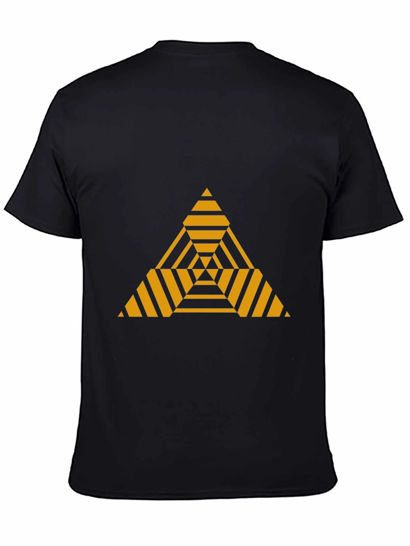 Geometric Triangle Graphic Tee - Modern Black T-Shirt