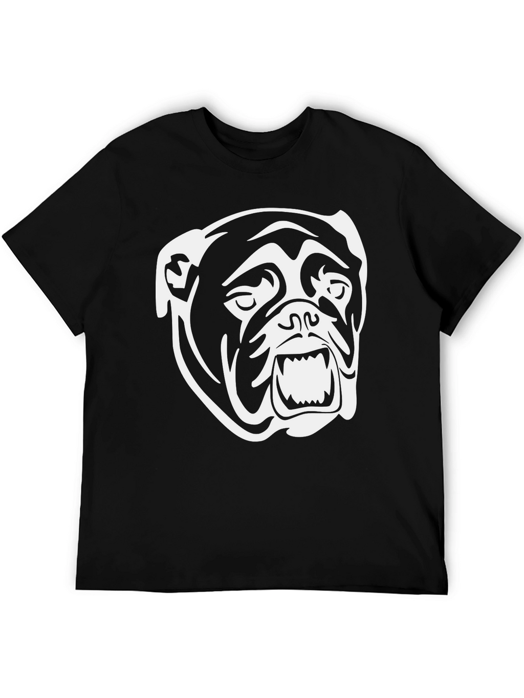 Bulldog Graphic Tee - Black Cotton T-Shirt
