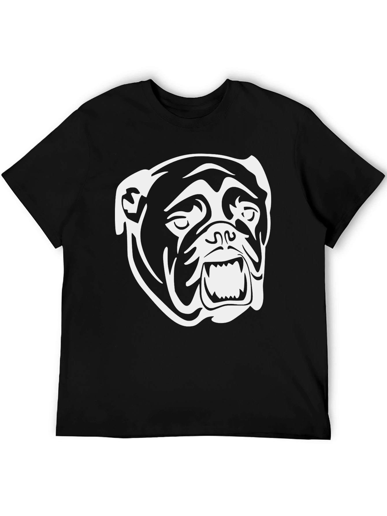 Bulldog Graphic Tee - Black Cotton T-Shirt