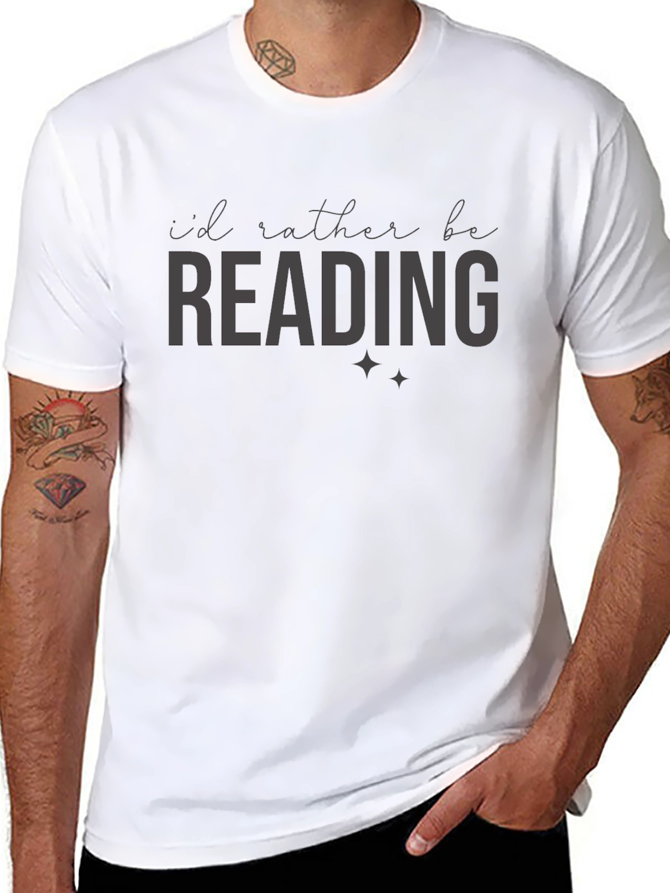 Reading Book Lover T-Shirt - Black Tee