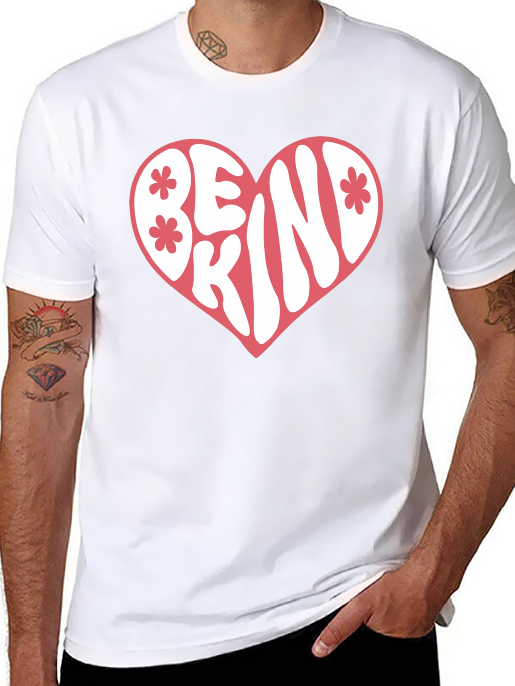 Be Kind Heart Graphic T-Shirt - Black