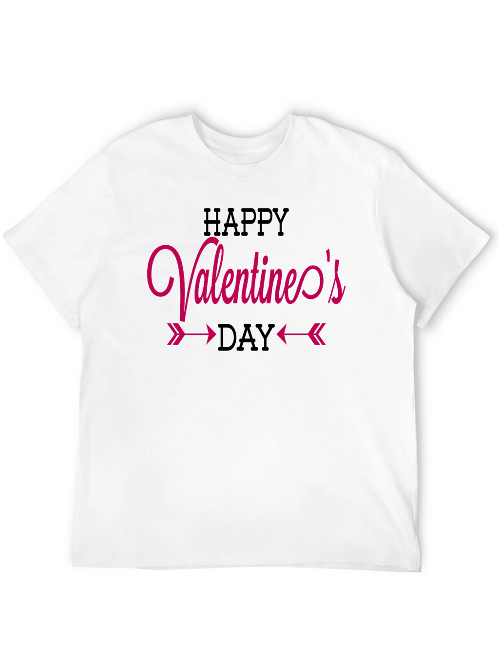 Happy Valentines Day Graphic Tee - Black