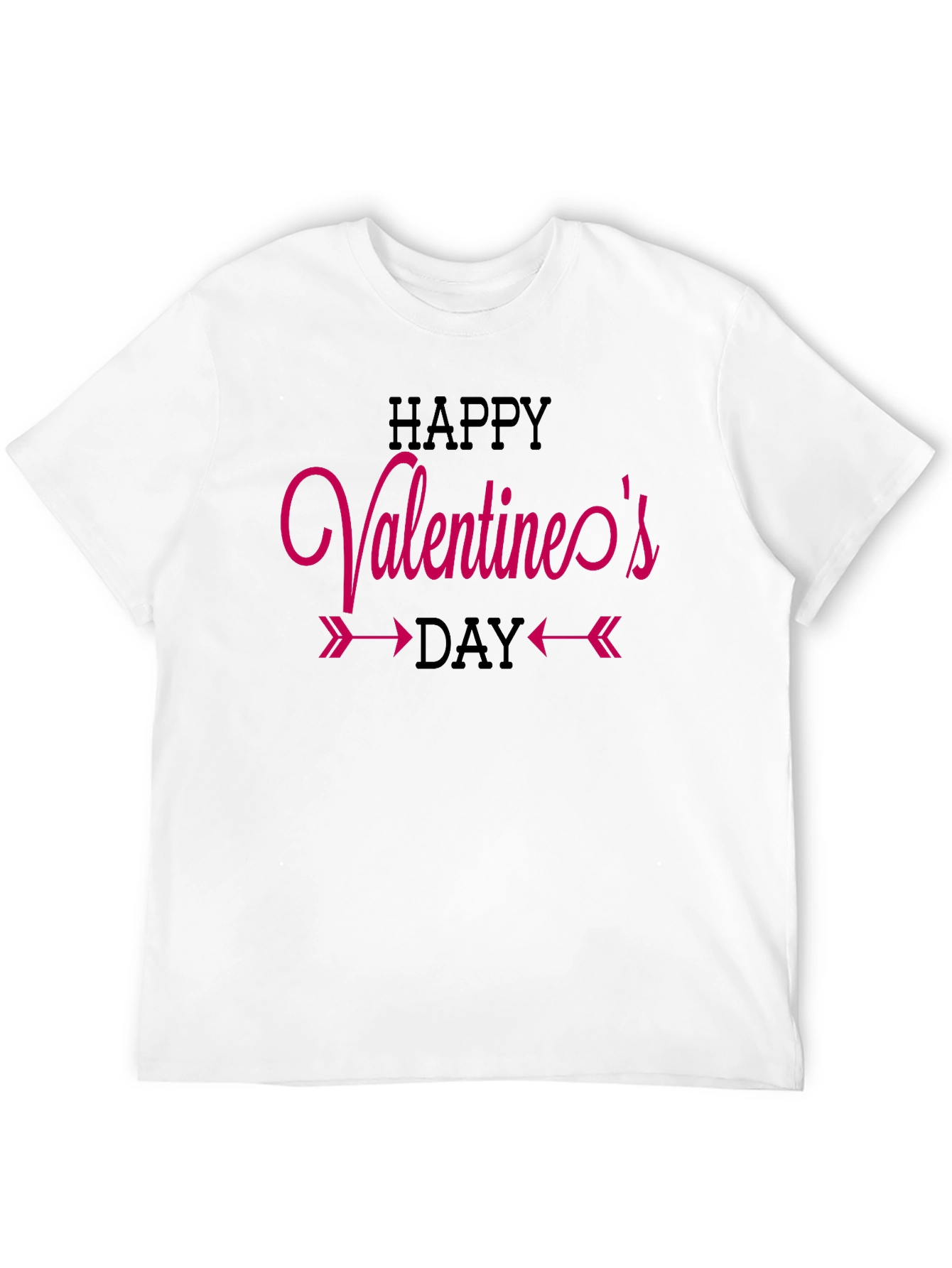 Happy Valentines Day Graphic Tee - Black