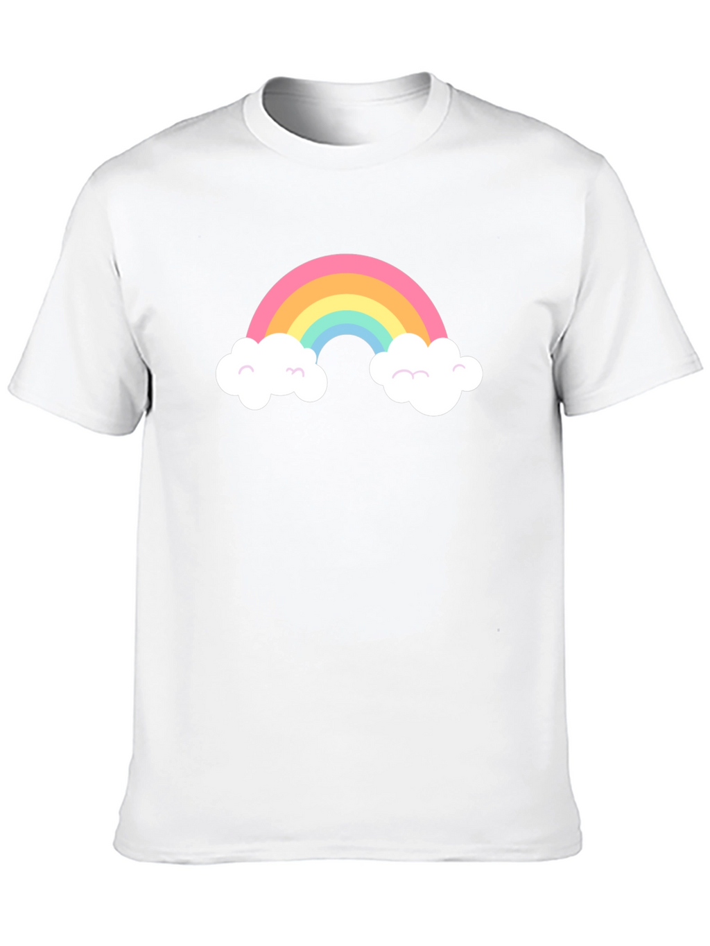 Rainbow Cloud Graphic Tee - Black Cotton T-Shirt