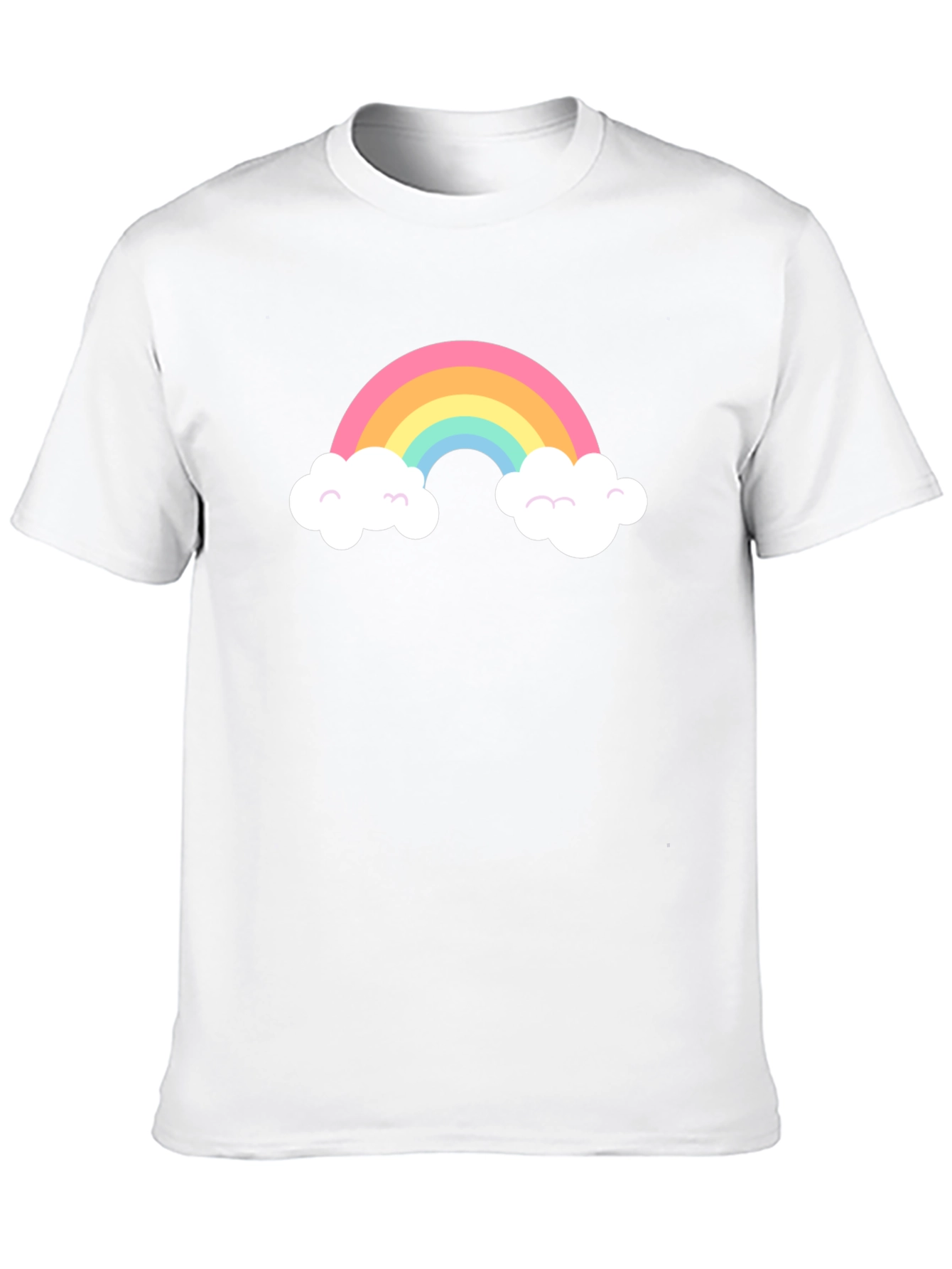 Rainbow Cloud Graphic Tee - Black Cotton T-Shirt