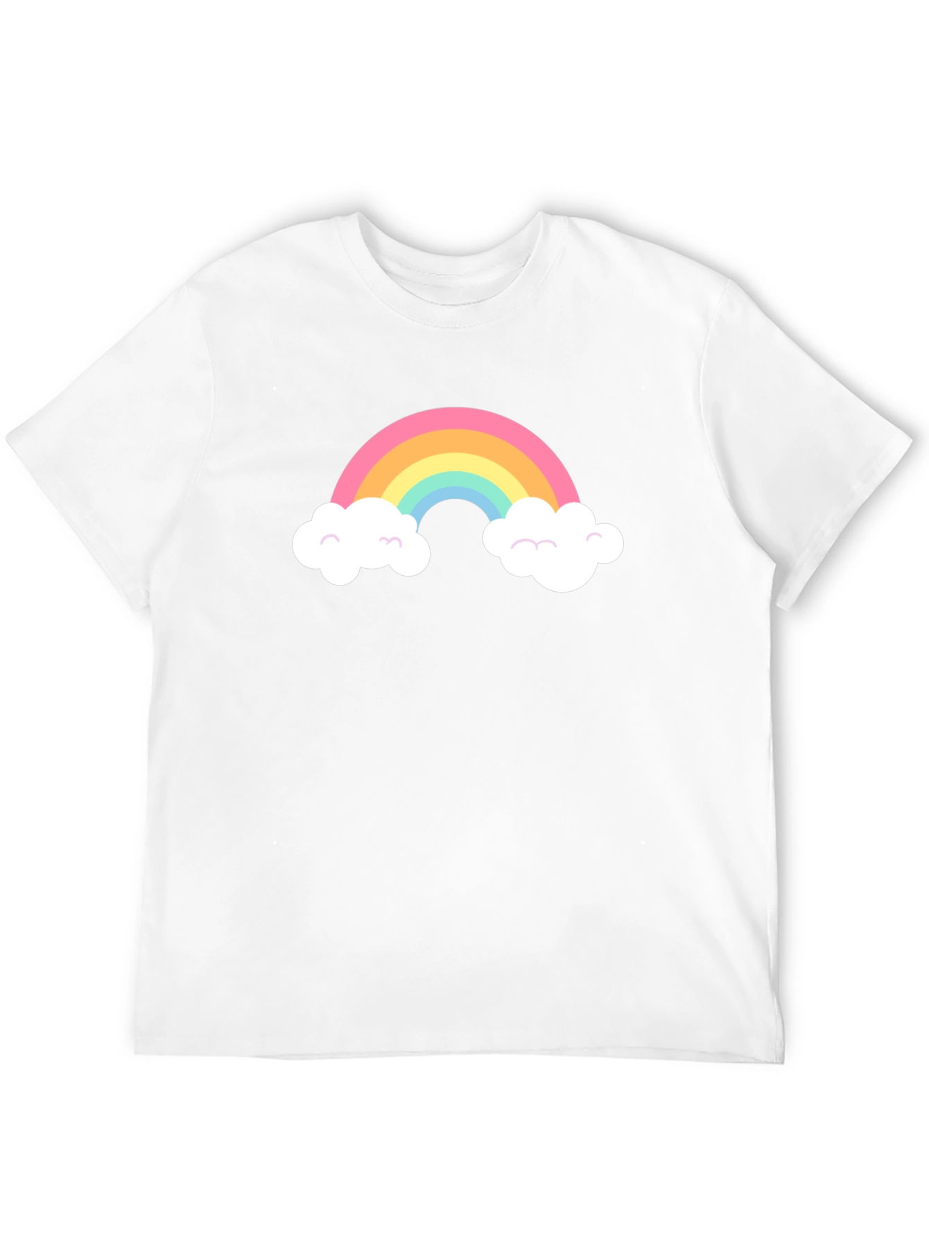 Rainbow Cloud Graphic Tee - Black Cotton T-Shirt