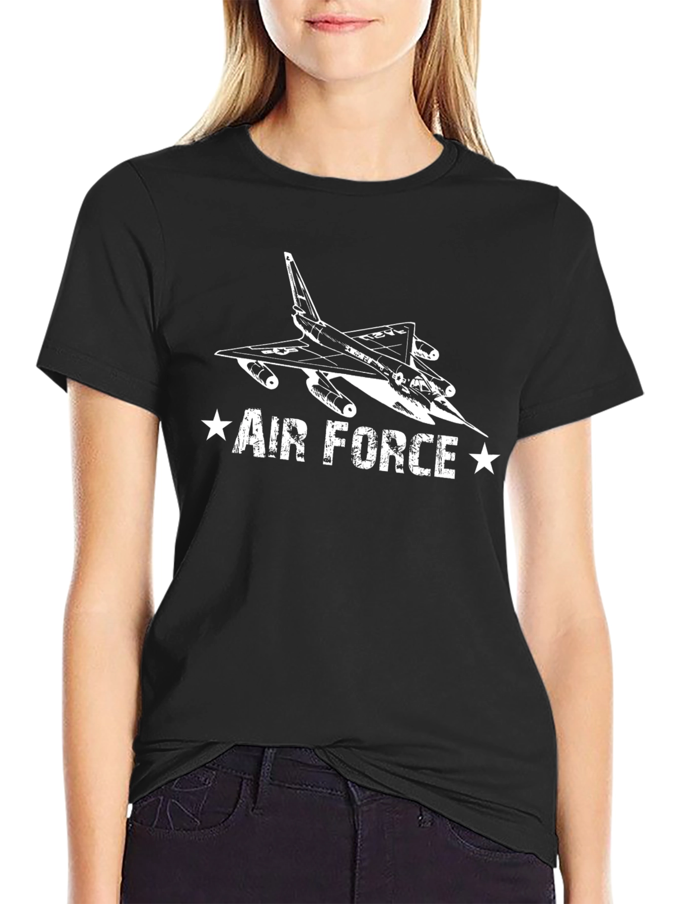 Air Force Jet Graphic T-Shirt - Black