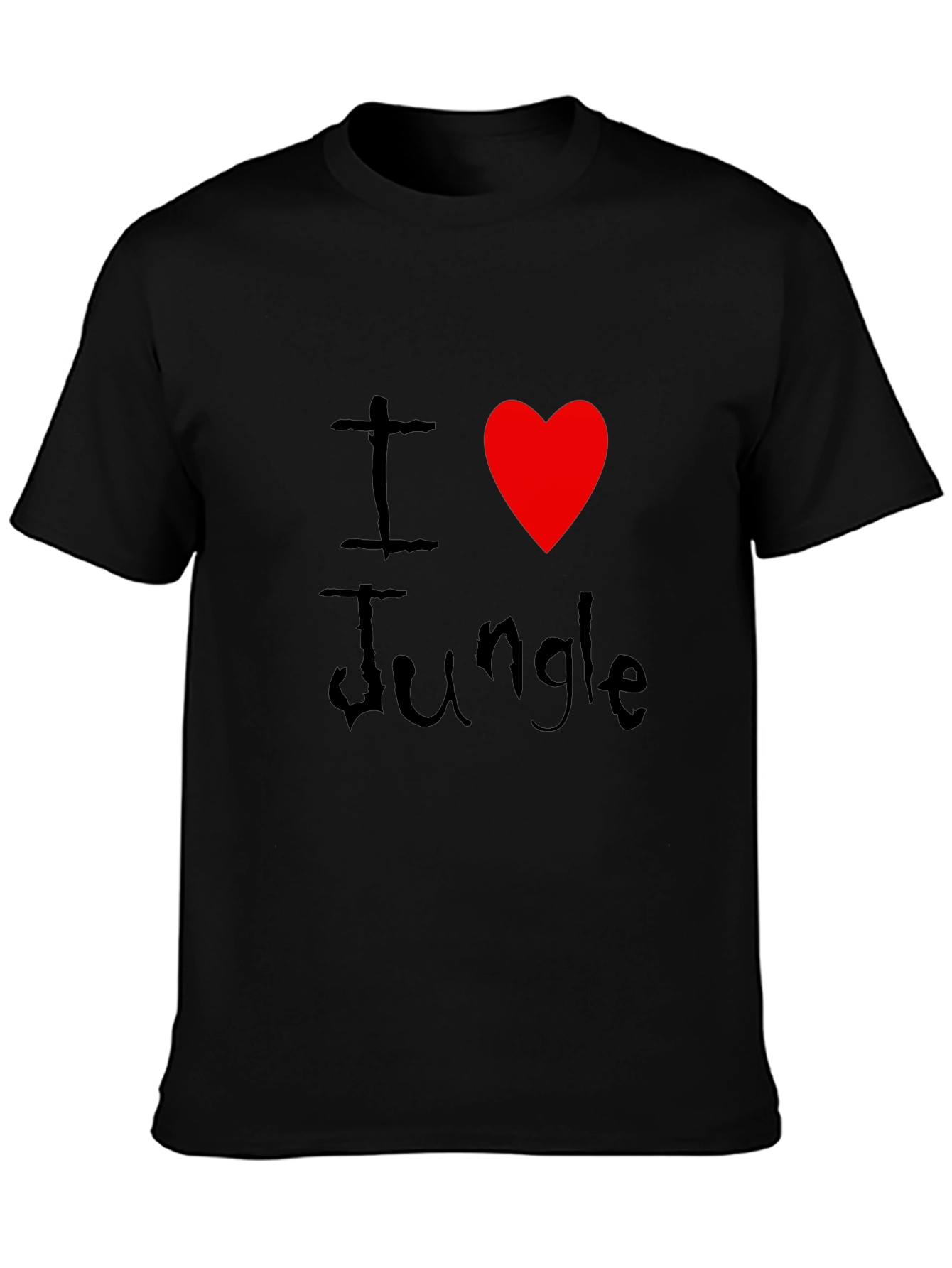 I Love Jungle Black Graphic Tee Shirt