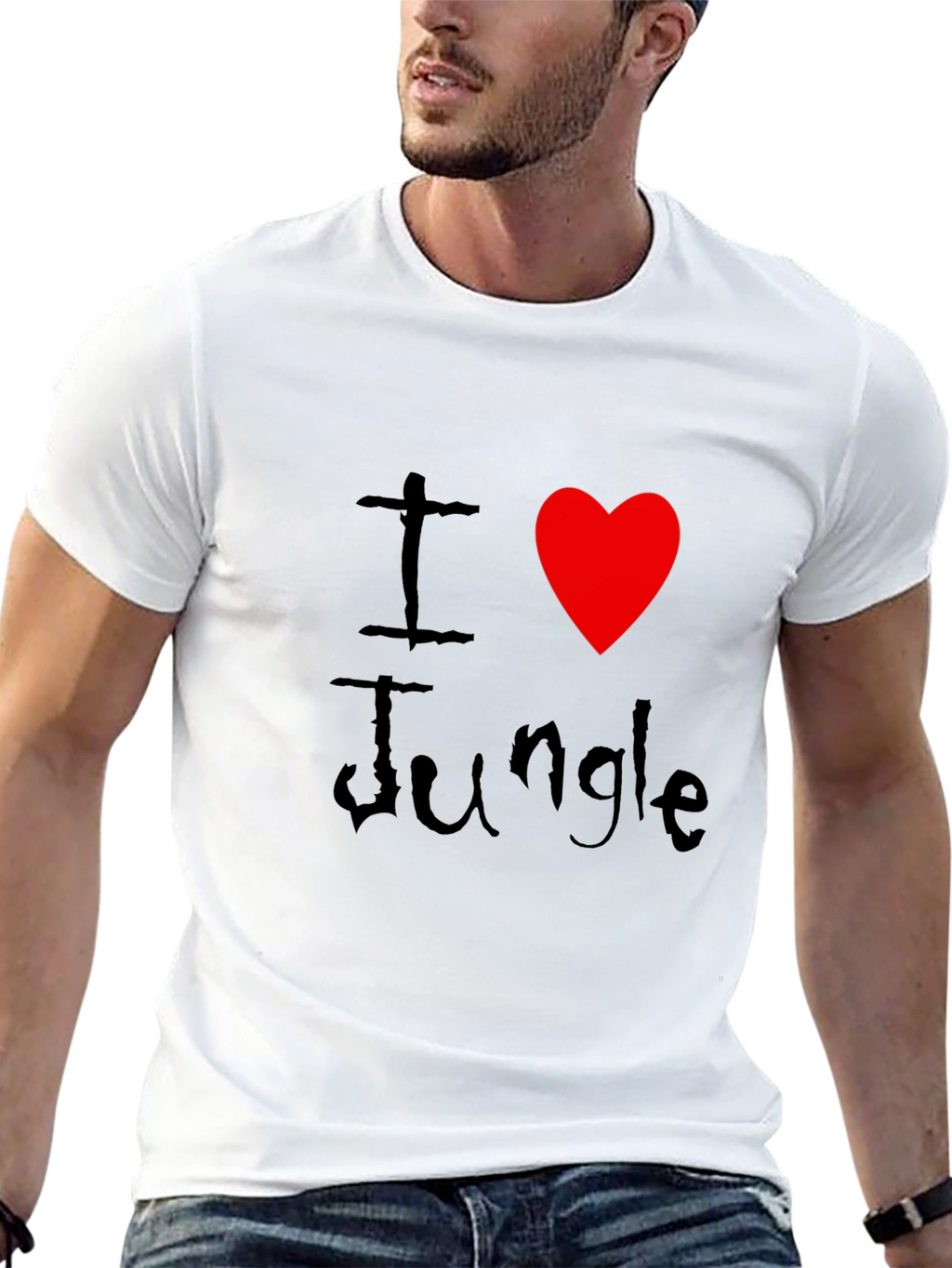 I Love Jungle Black Graphic Tee Shirt