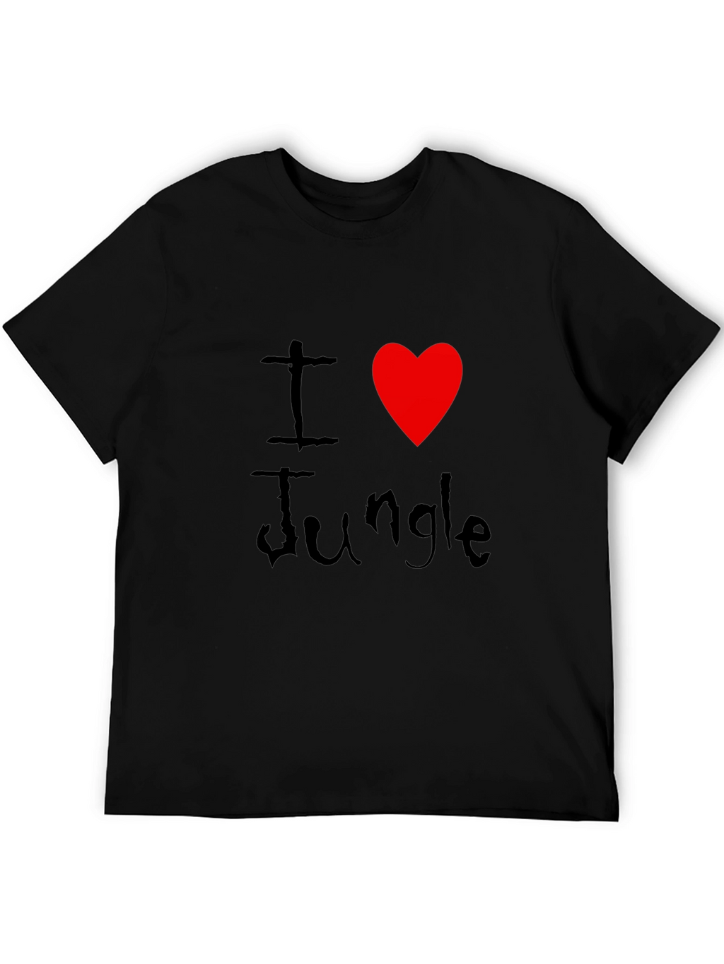 I Love Jungle Black Graphic Tee Shirt