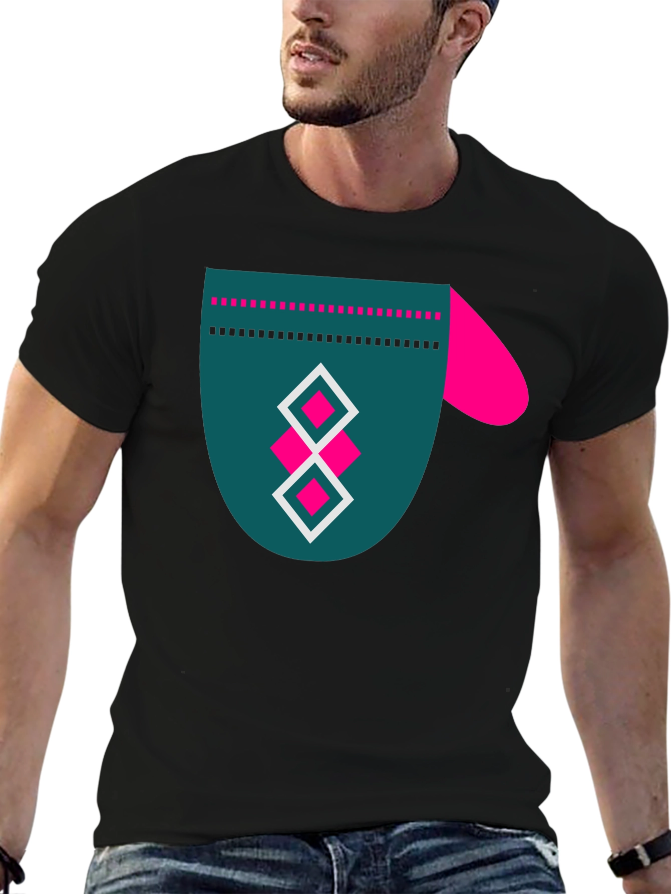 Modern Graphic Tee - Funky Mitten Design