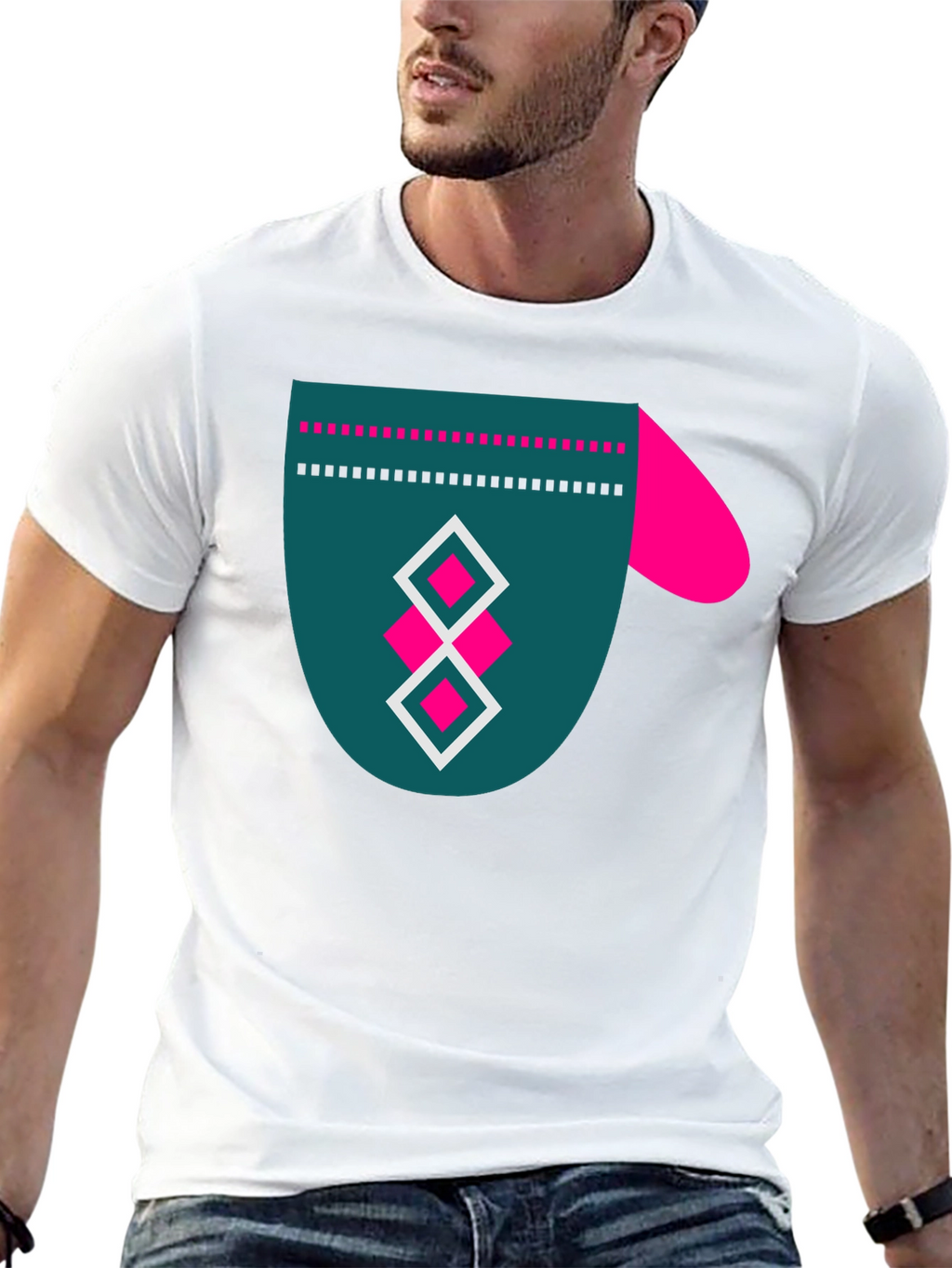 Modern Graphic Tee - Funky Mitten Design