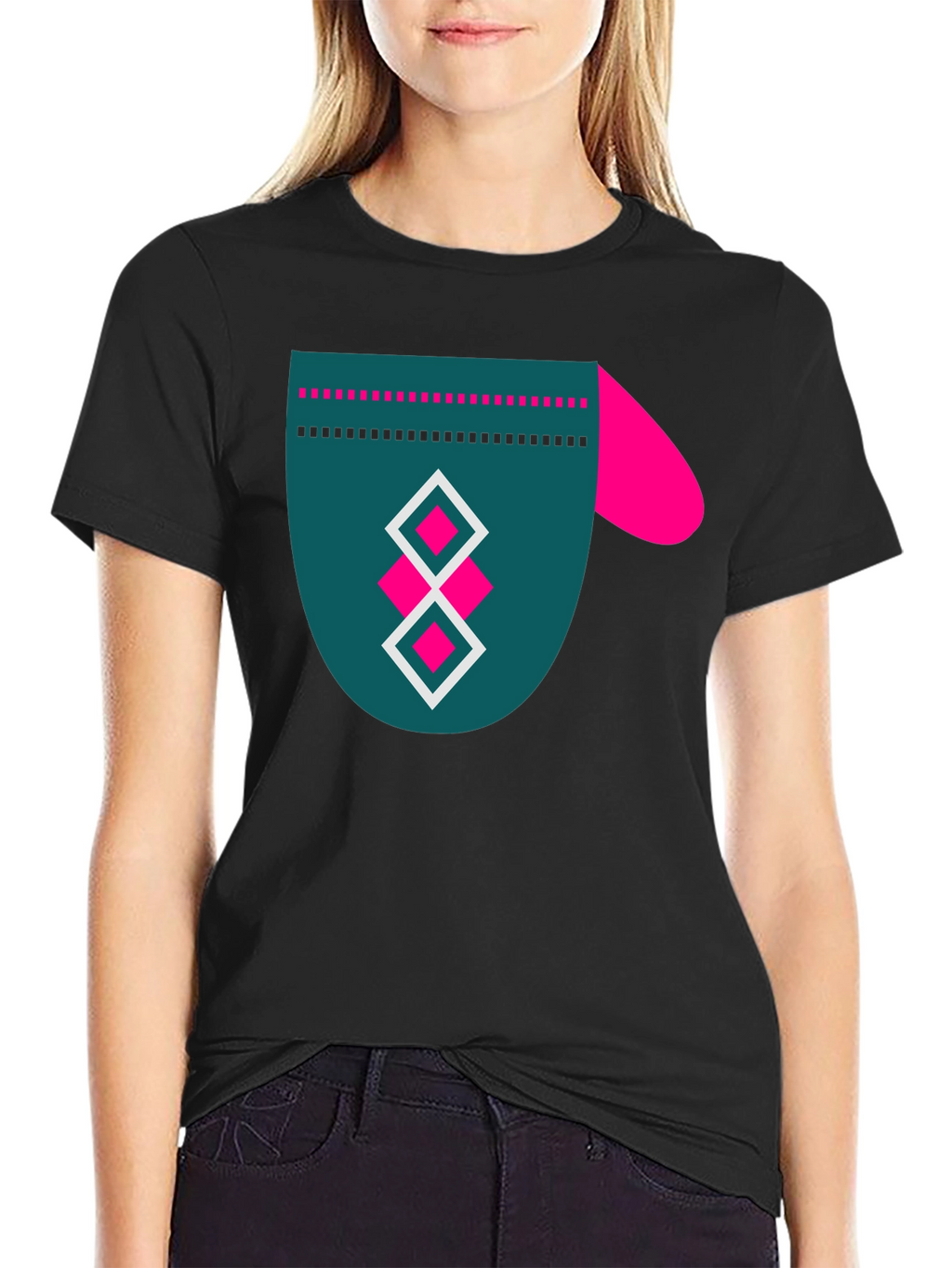 Modern Graphic Tee - Funky Mitten Design