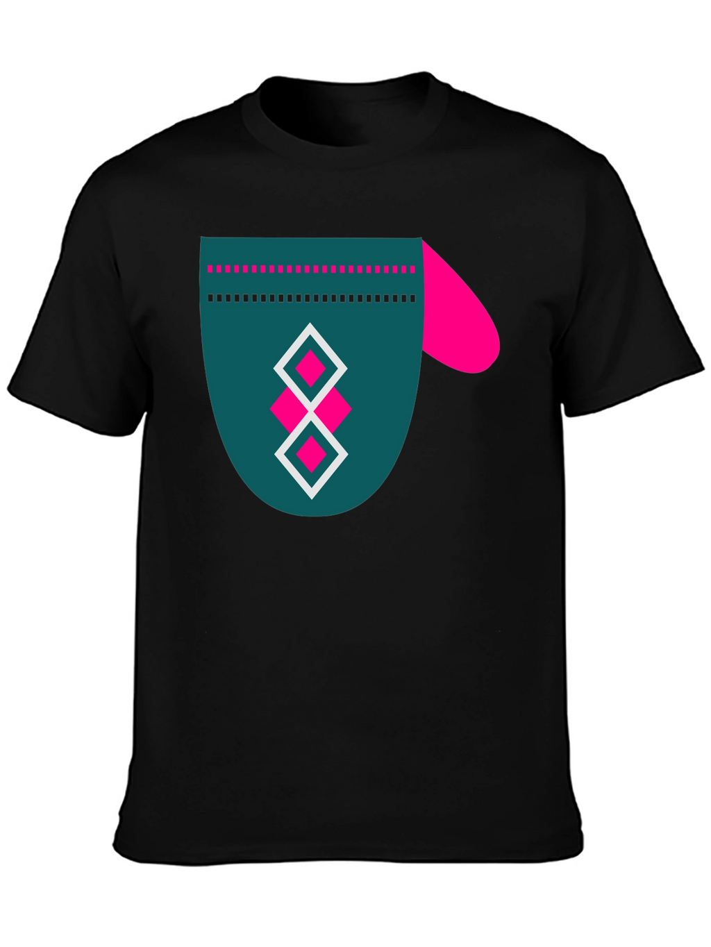 Modern Graphic Tee - Funky Mitten Design