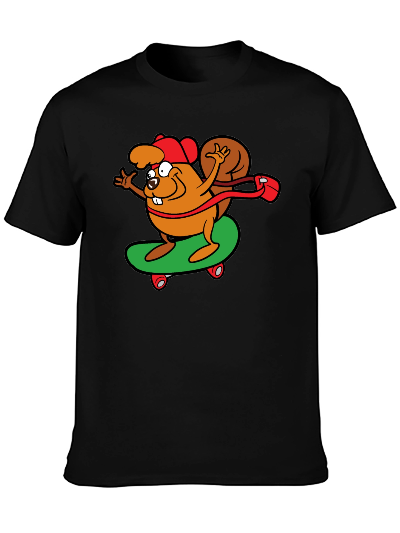 Skateboarding Beaver Graphic Tee