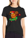 Skateboarding Beaver Graphic Tee