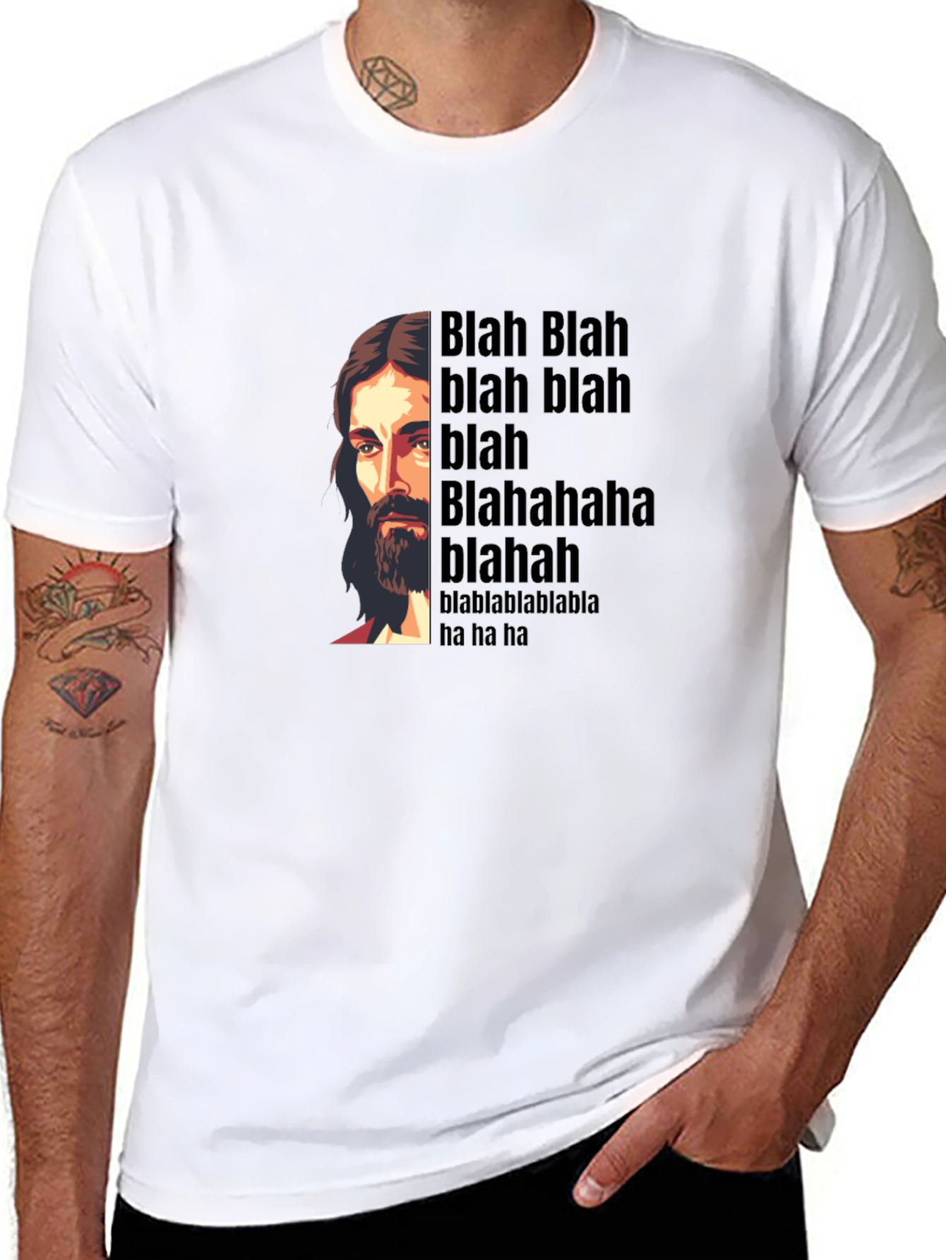 Blah Jesus Graphic T-Shirt - Funny Humor Tee