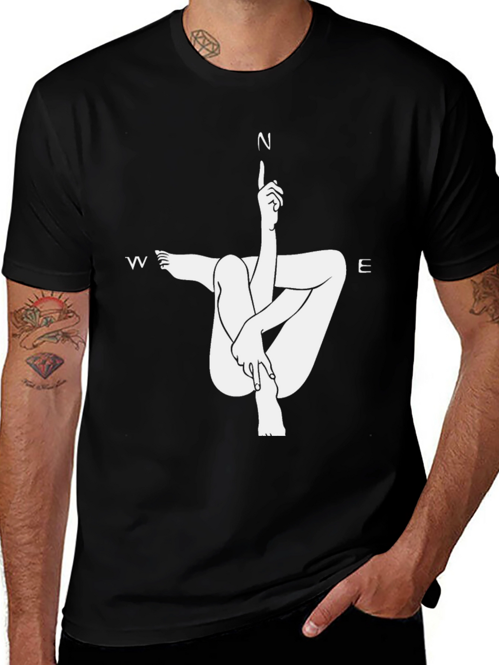 Unique Compass Direction Graphic Tee