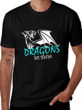 Dragon Never Die Graphic Tee - Mens Black T-Shirt