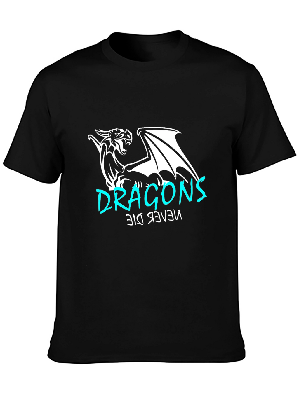 Dragon Never Die Graphic Tee - Mens Black T-Shirt