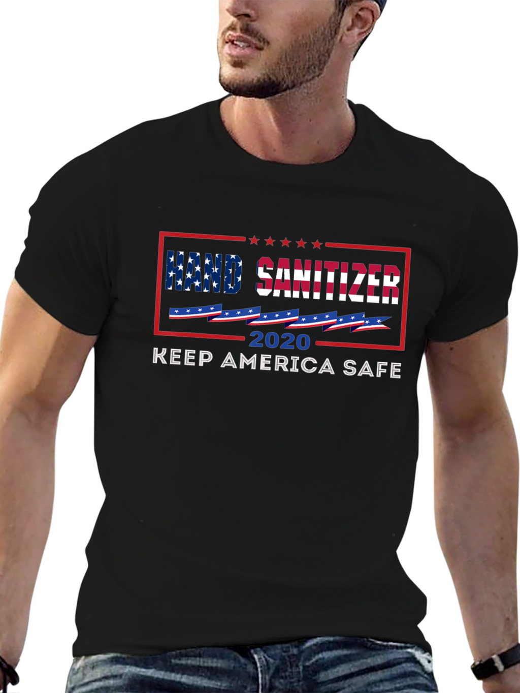 Hand Sanitizer 2020 Keep America Safe Graphic Tee