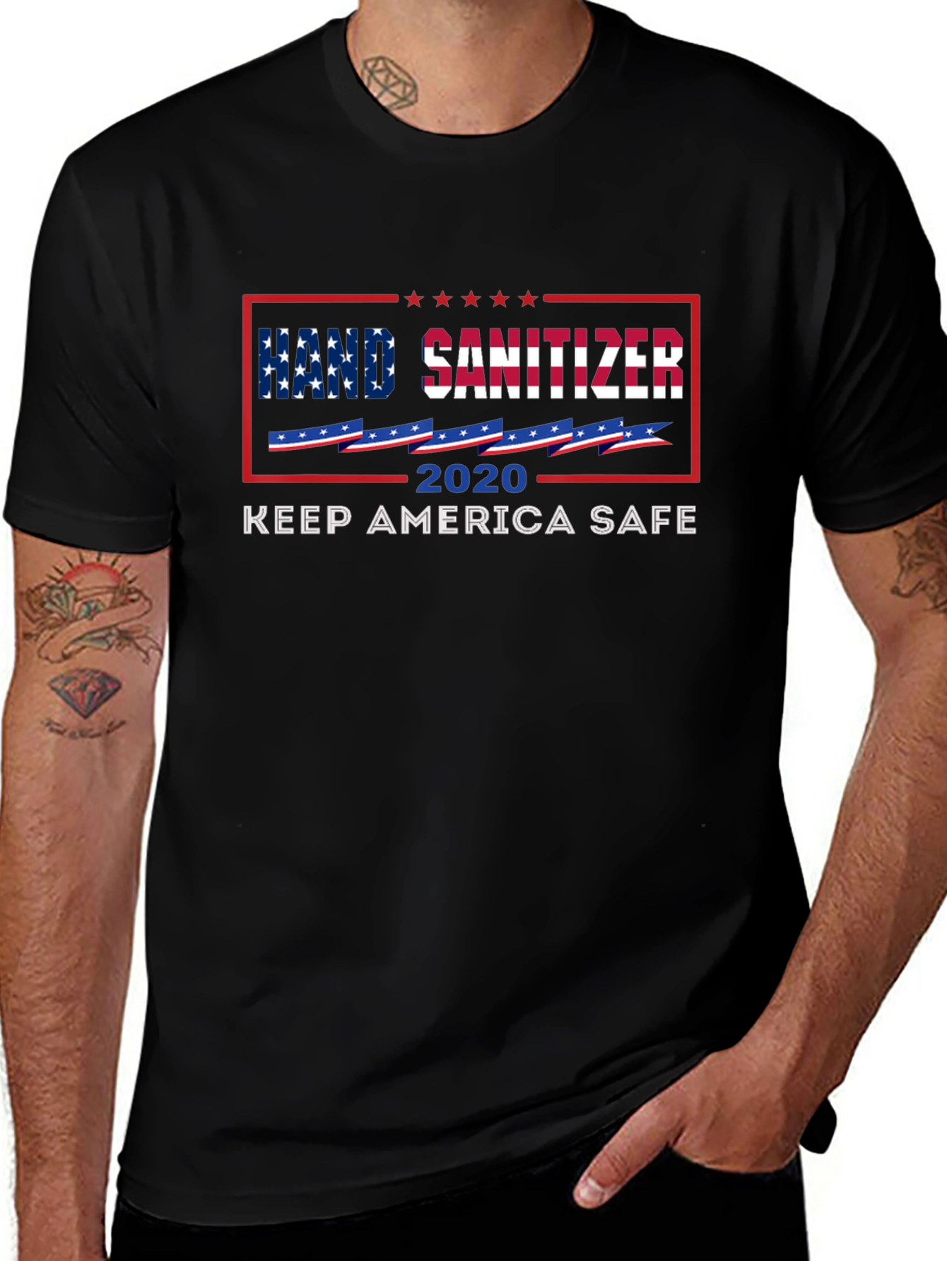 Hand Sanitizer 2020 Keep America Safe Graphic Tee