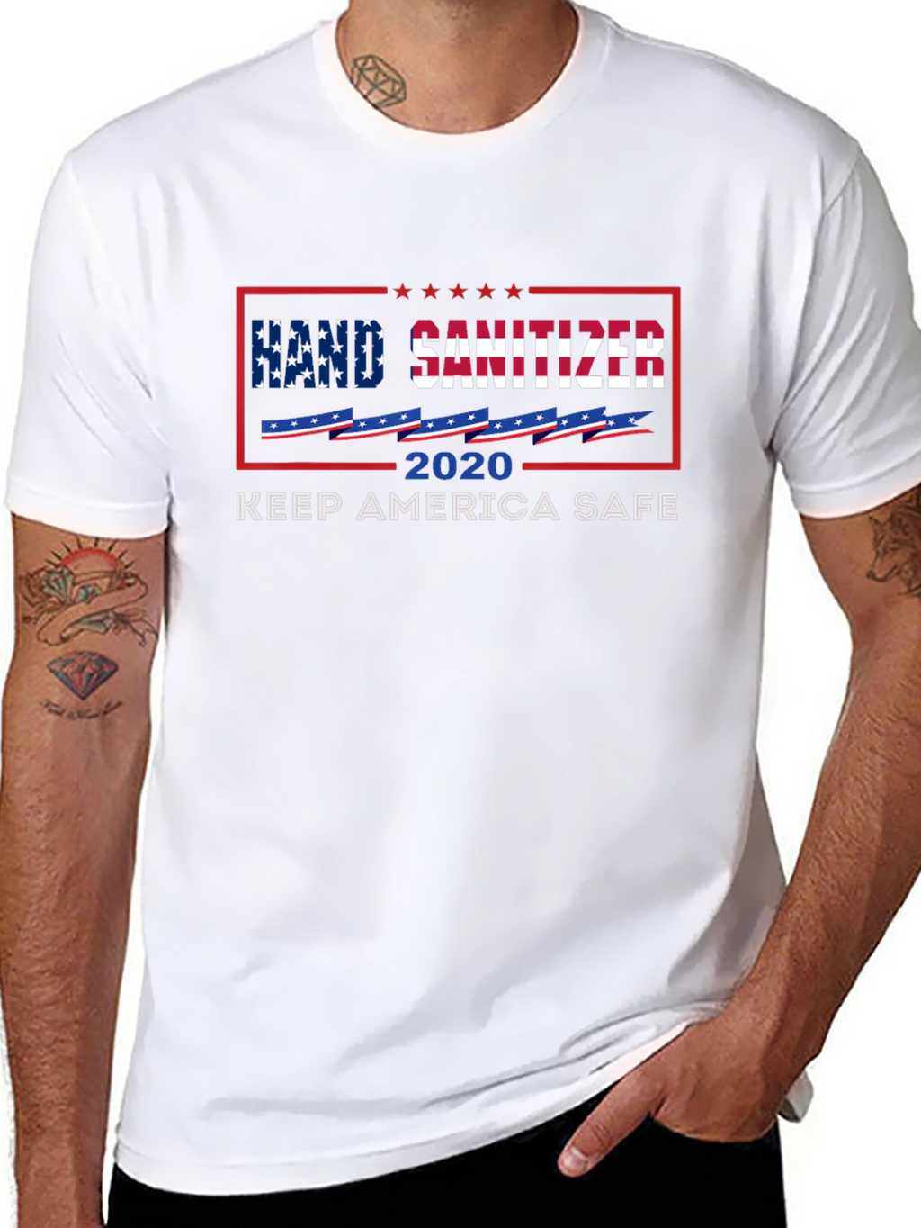 Hand Sanitizer 2020 Keep America Safe Graphic Tee