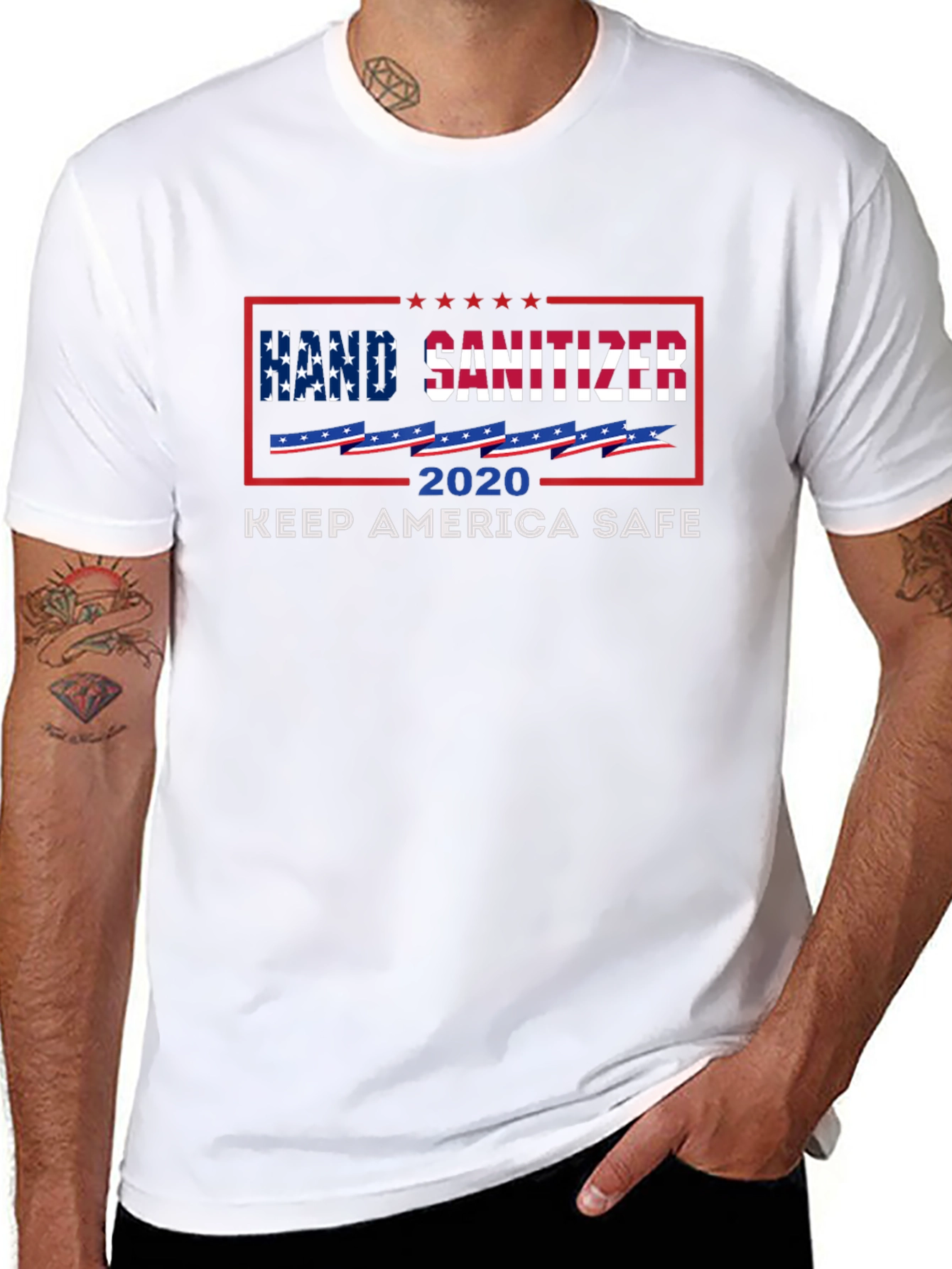 Hand Sanitizer 2020 Keep America Safe Graphic Tee