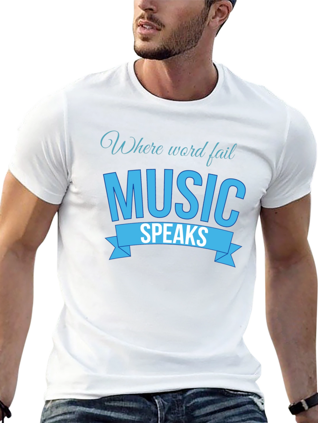 Music Speaks Graphic Tee - Black